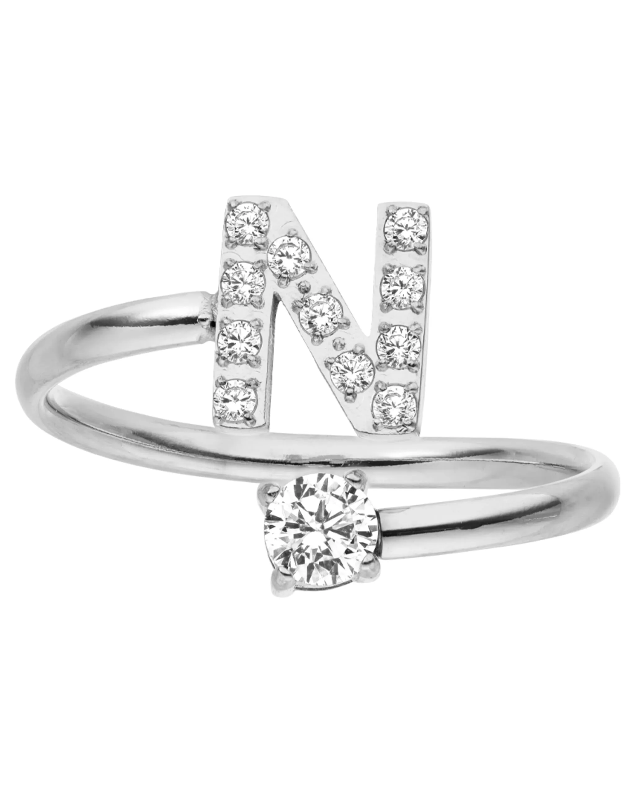 Purelei Anello con lettere in acciaio inox, regolabile taglia 50-60 - immagine 1