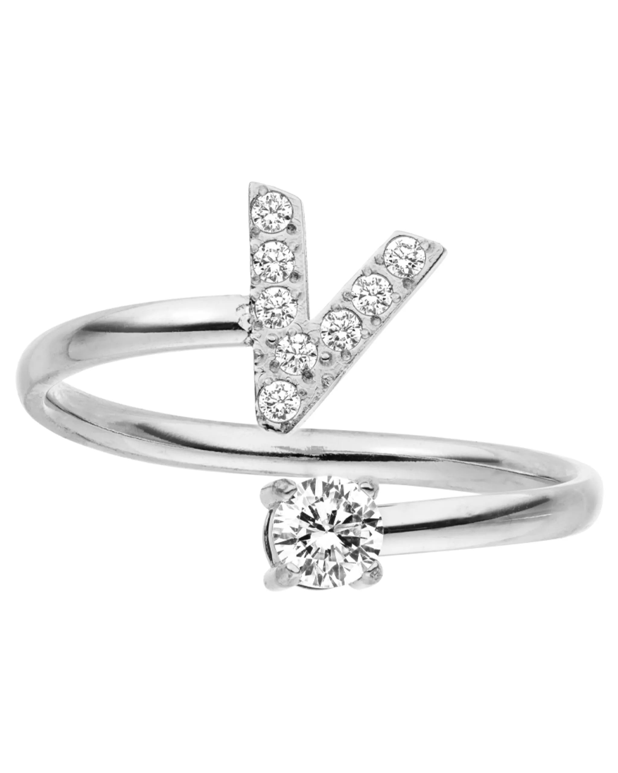 Purelei Anello con lettere in acciaio inox, regolabile 50-60 - immagine 1