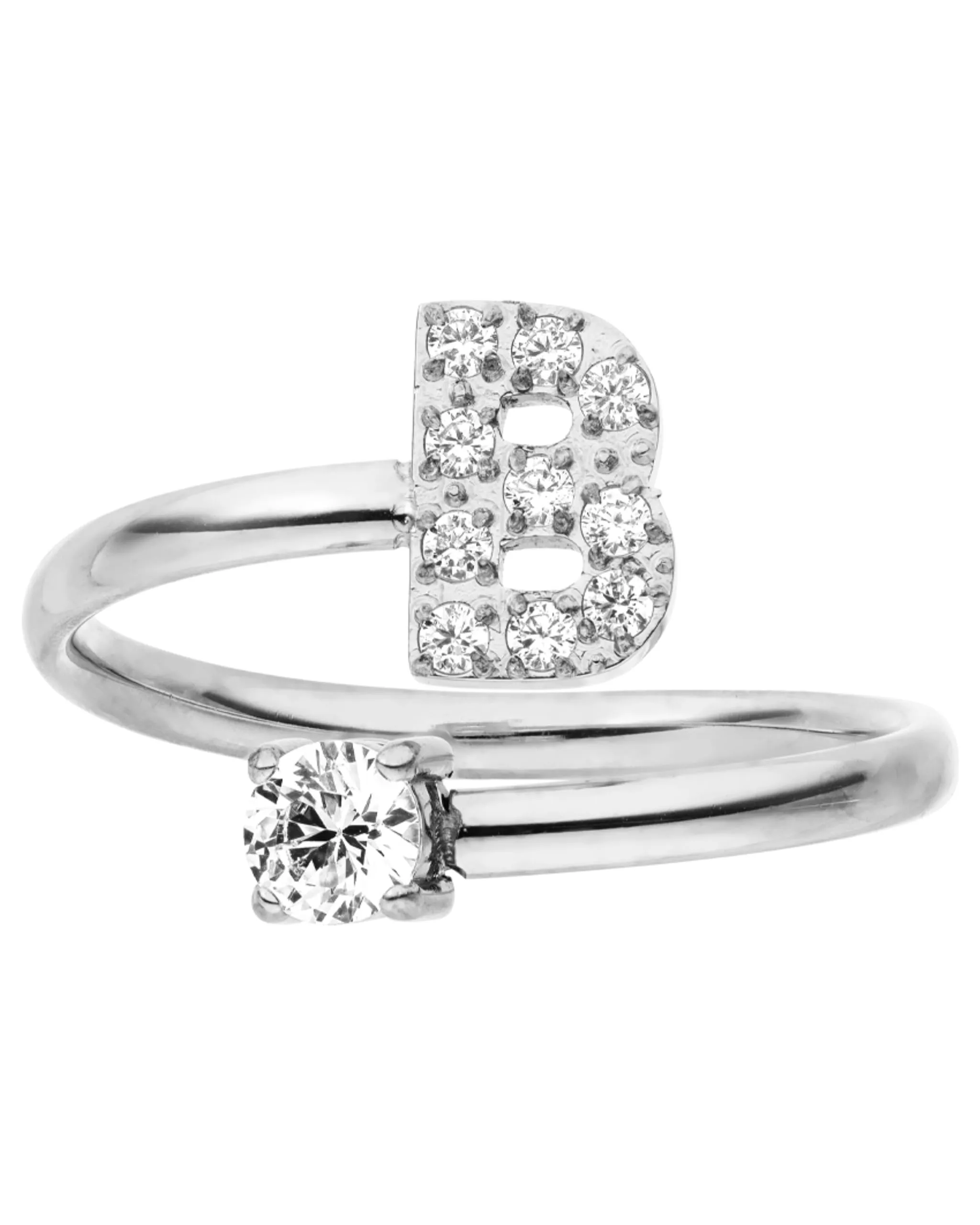 Purelei Anello con lettere in acciaio inox, regolabile (taglia 50-60) - immagine 1