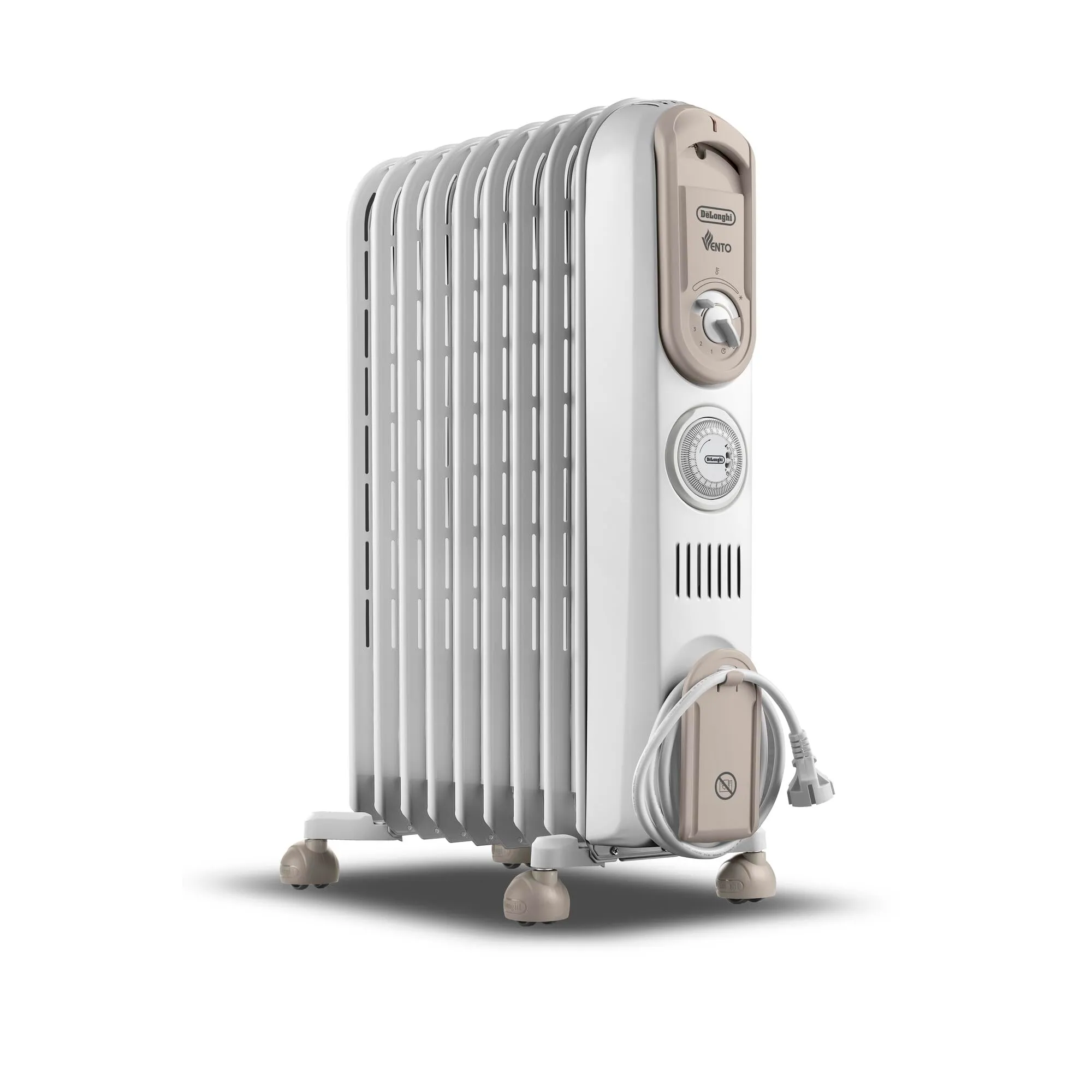 De'Longhi Serie Vento V550918T.WB Radiatore ad Olio Elettrico, 9 Elementi, 1800W, Bianco - immagine 1