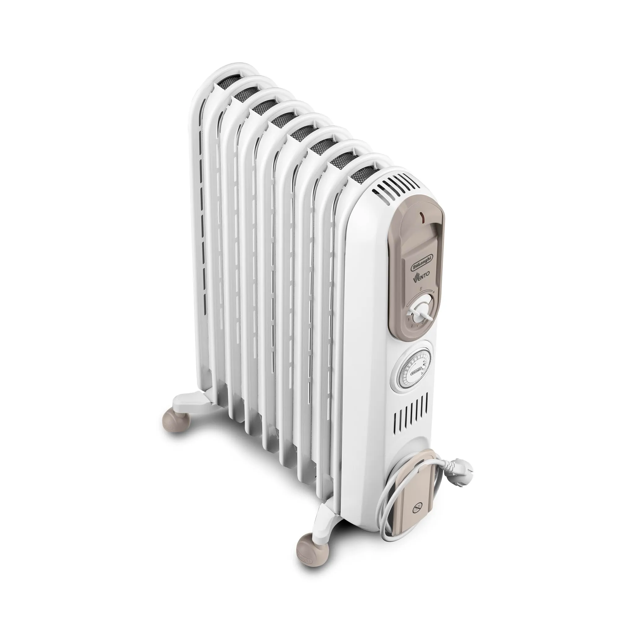 De'Longhi Serie Vento V550918T.WB Radiatore ad Olio Elettrico, 9 Elementi, 1800W, Bianco - immagine 3
