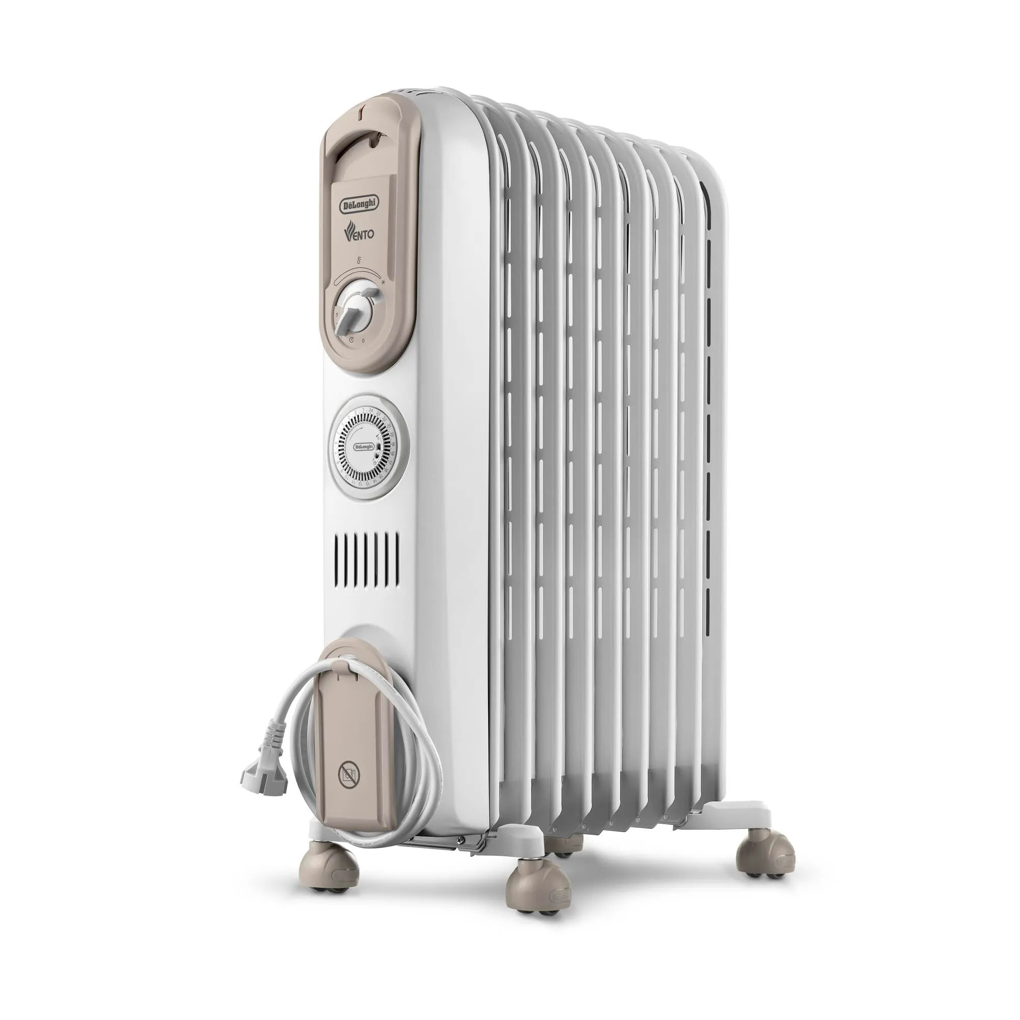 De'Longhi Serie Vento V550918T.WB Radiatore ad Olio Elettrico, 9 Elementi, 1800W, Bianco - immagine 4