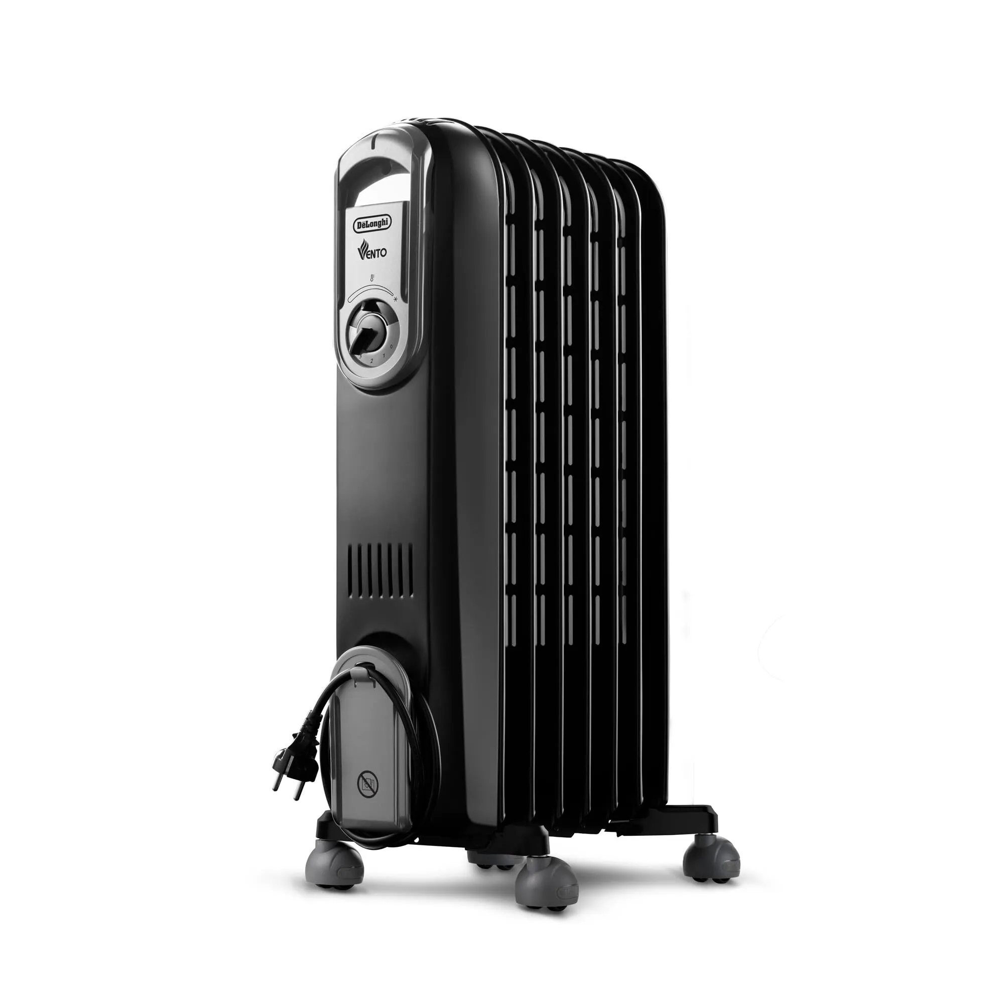 De'Longhi Serie Vento V550715.BG Radiatore ad Olio Elettrico, 7 Elementi, 1500W, Nero - immagine 1