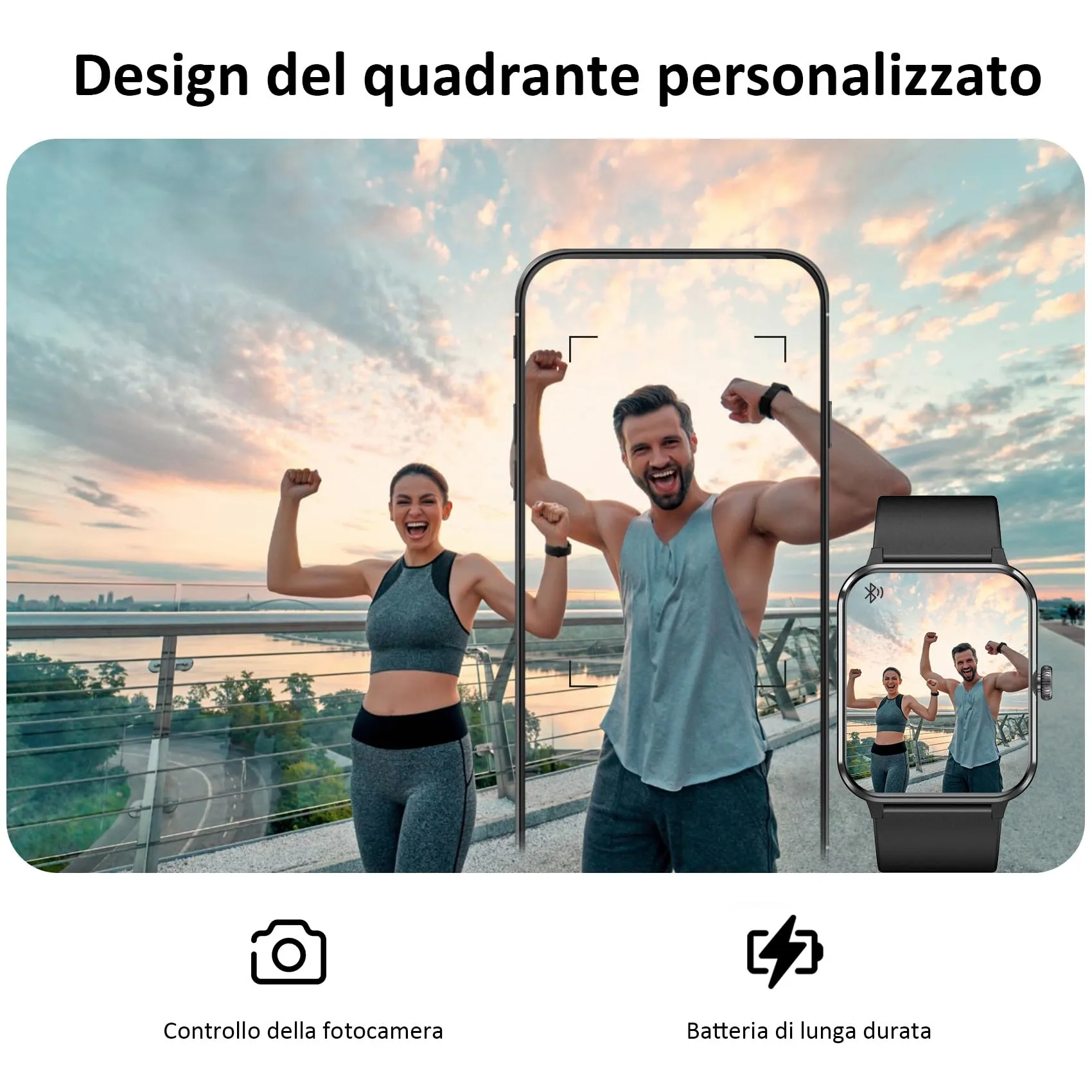 Blackview Smartwatch 1,85'' Bluetooth Call Fitness Tracker, Cardiofrequenzimetro, Monitoraggio del Sonno per Android e iOS - immagine 5