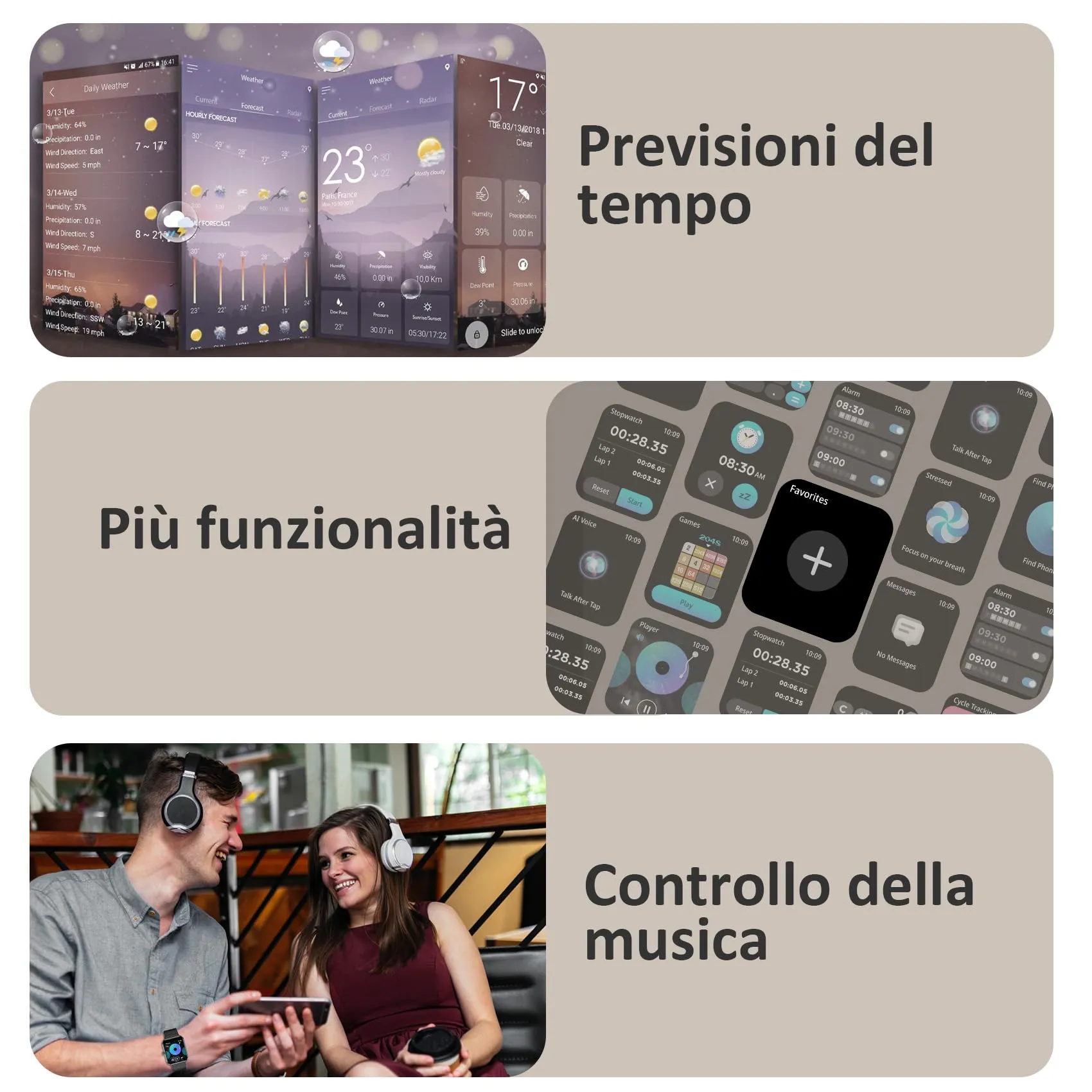 Blackview Smartwatch 1,85'' Bluetooth Call Fitness Tracker, Cardiofrequenzimetro, Monitoraggio del Sonno per Android e iOS - immagine 6