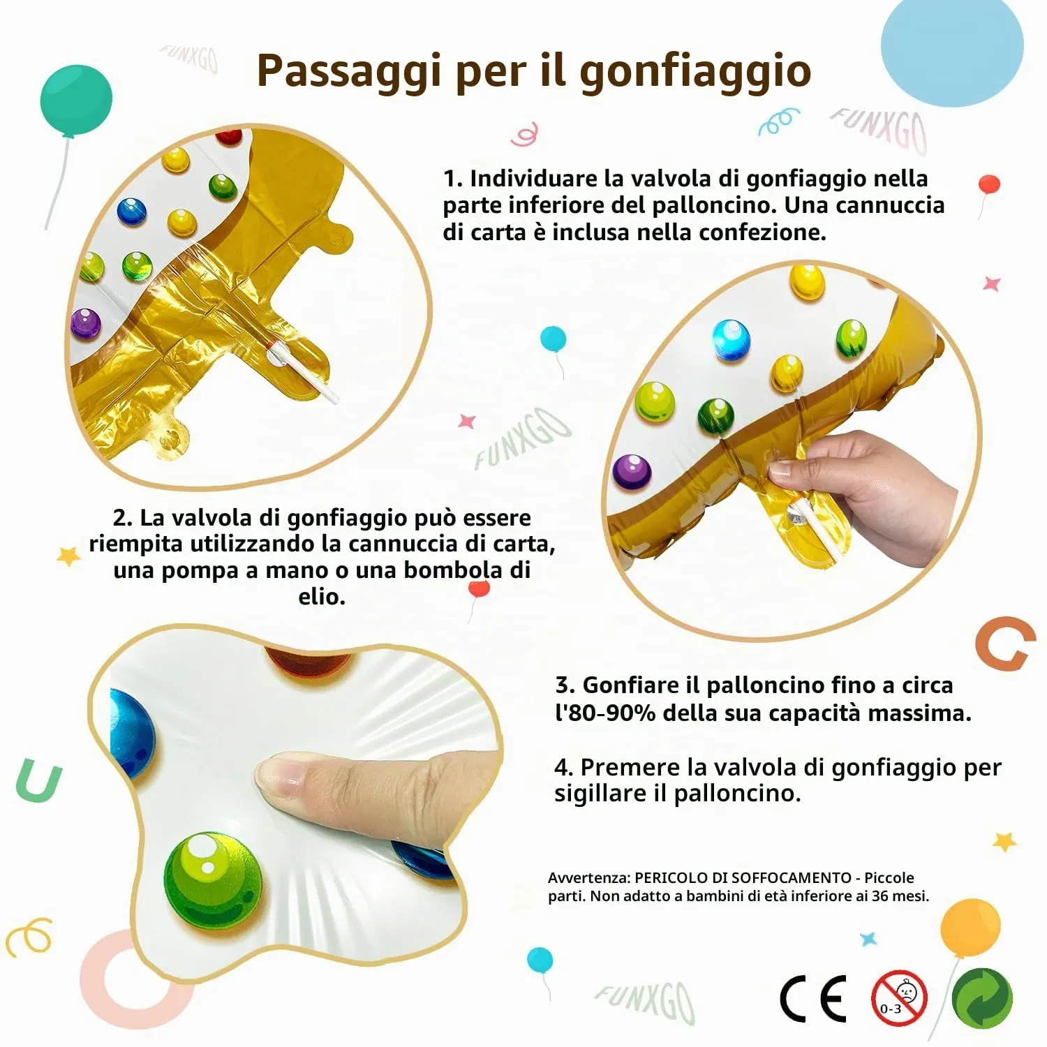 FUNXGO Palloncino in pellicola Numero 3 - immagine 6