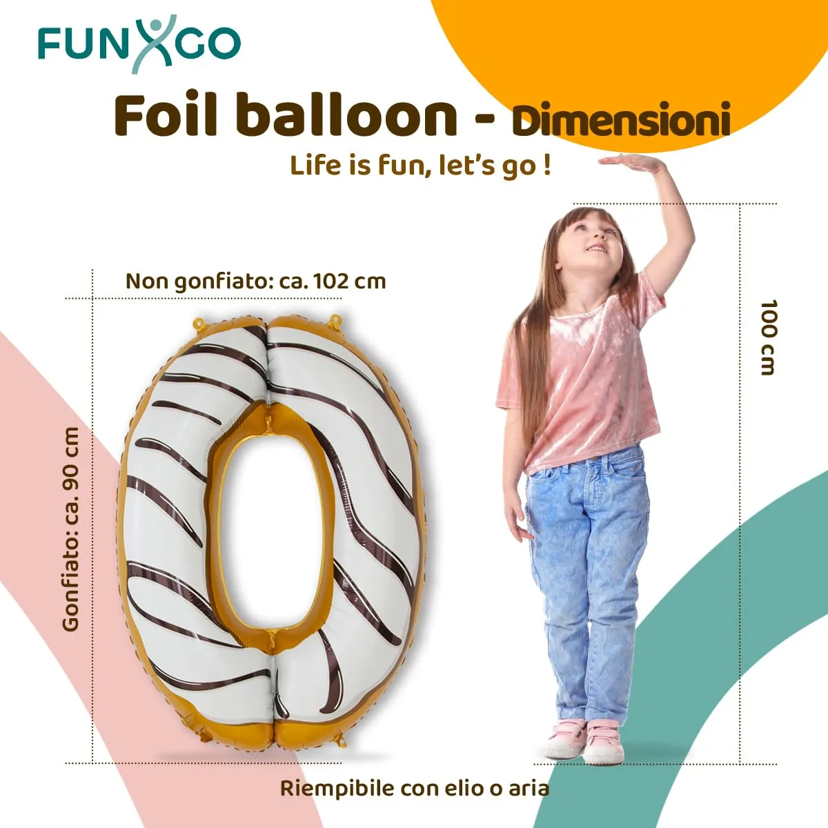 FUNXGO Palloncino in Alluminio Numero 0 per Compleanni e Feste - immagine 2