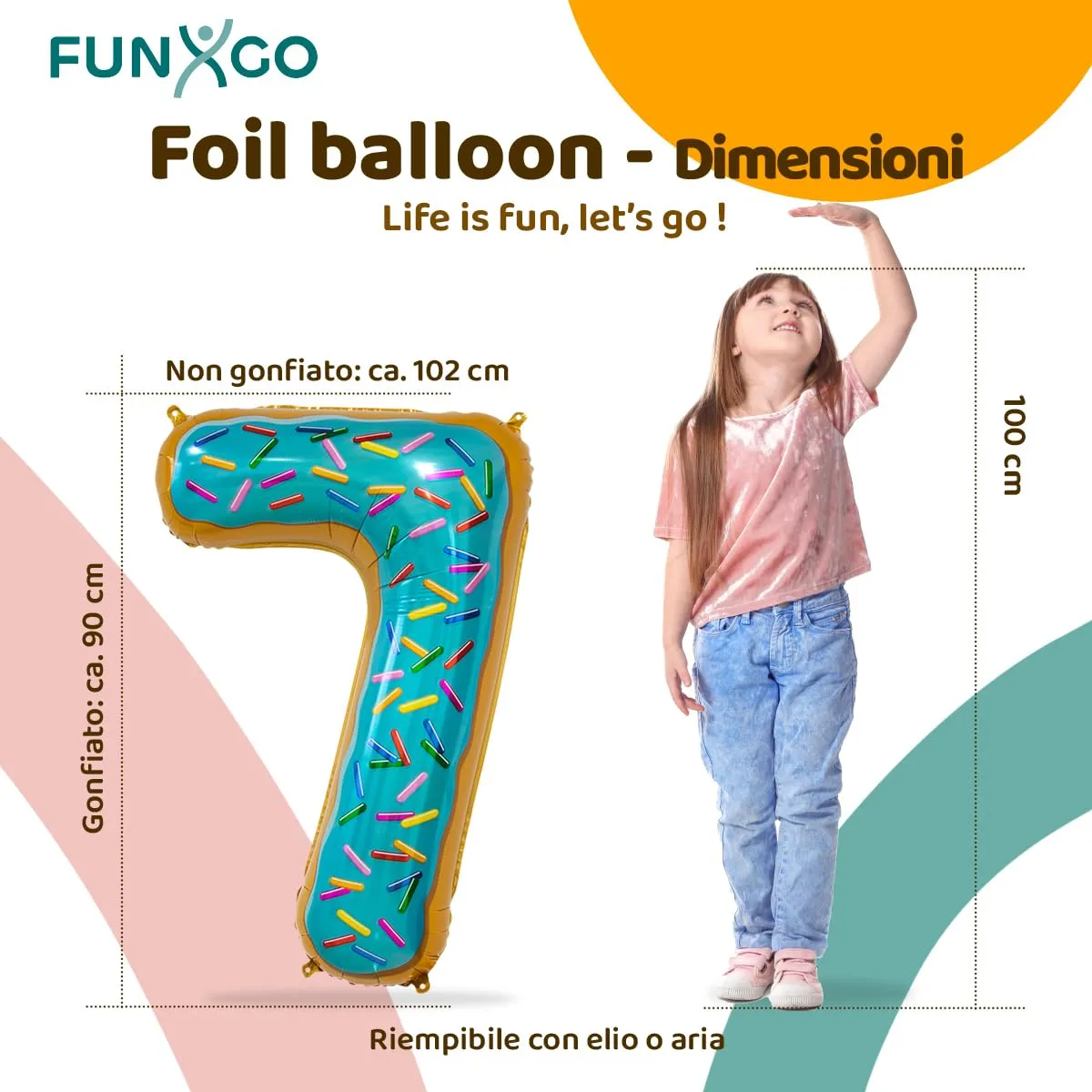 FUNXGO Palloncino in Pellicola Numero 7 - immagine 2