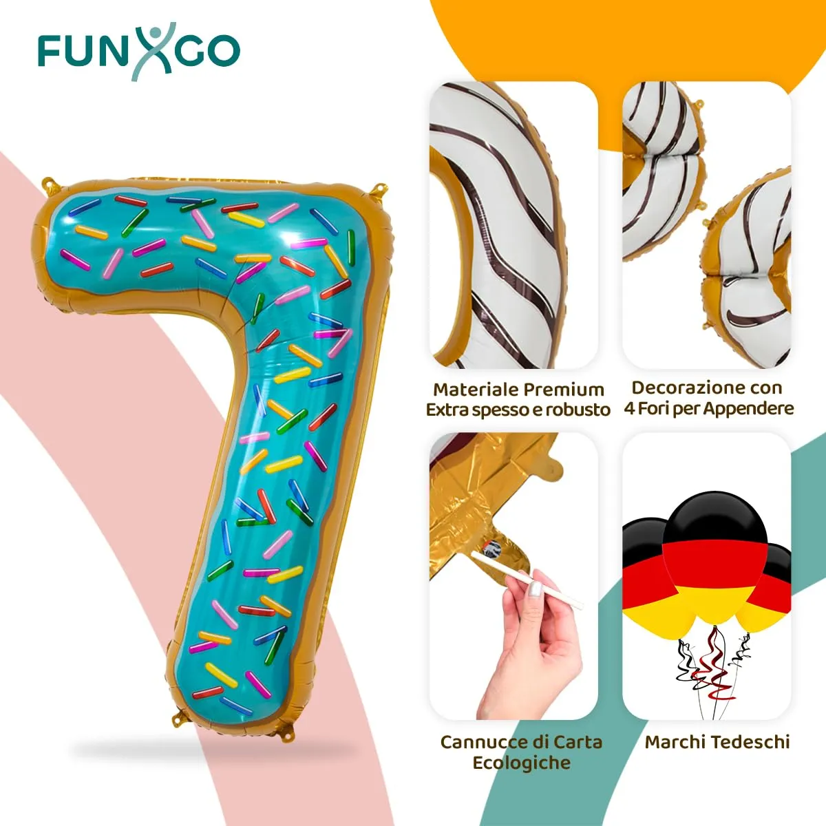 FUNXGO Palloncino in Pellicola Numero 7 - immagine 3