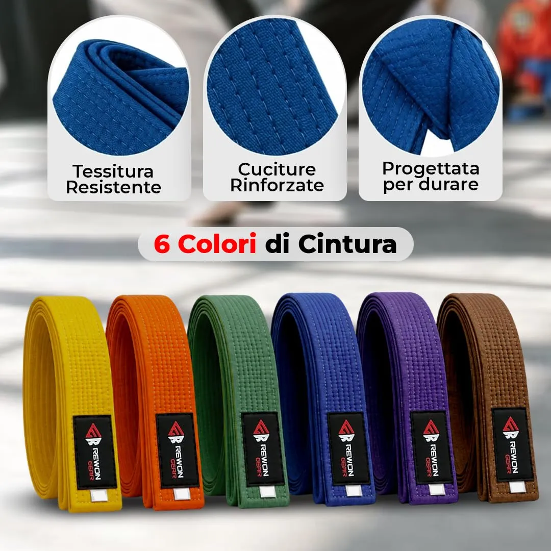 URBANSBEE Cintura Arti Marziali in Cotone per Karate Judo Taekwondo, Bambini e Adulti - immagine 6