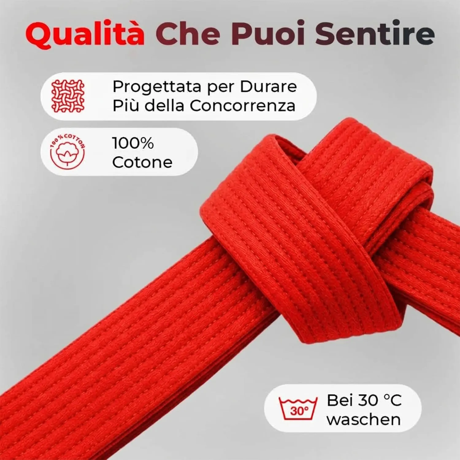 URBANSBEE Cintura Arti Marziali in Cotone per Karate Judo Taekwondo Bambini e Adulti - immagine 3