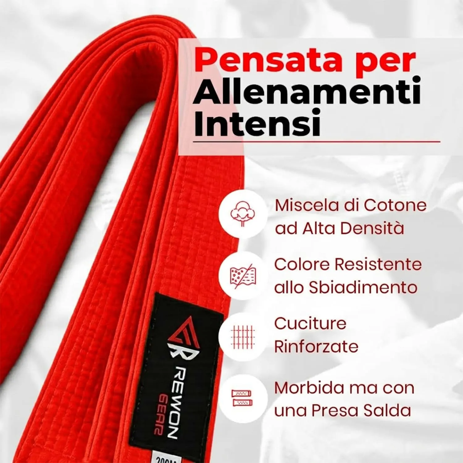 URBANSBEE Cintura Arti Marziali in Cotone per Karate Judo Taekwondo Bambini e Adulti - immagine 5