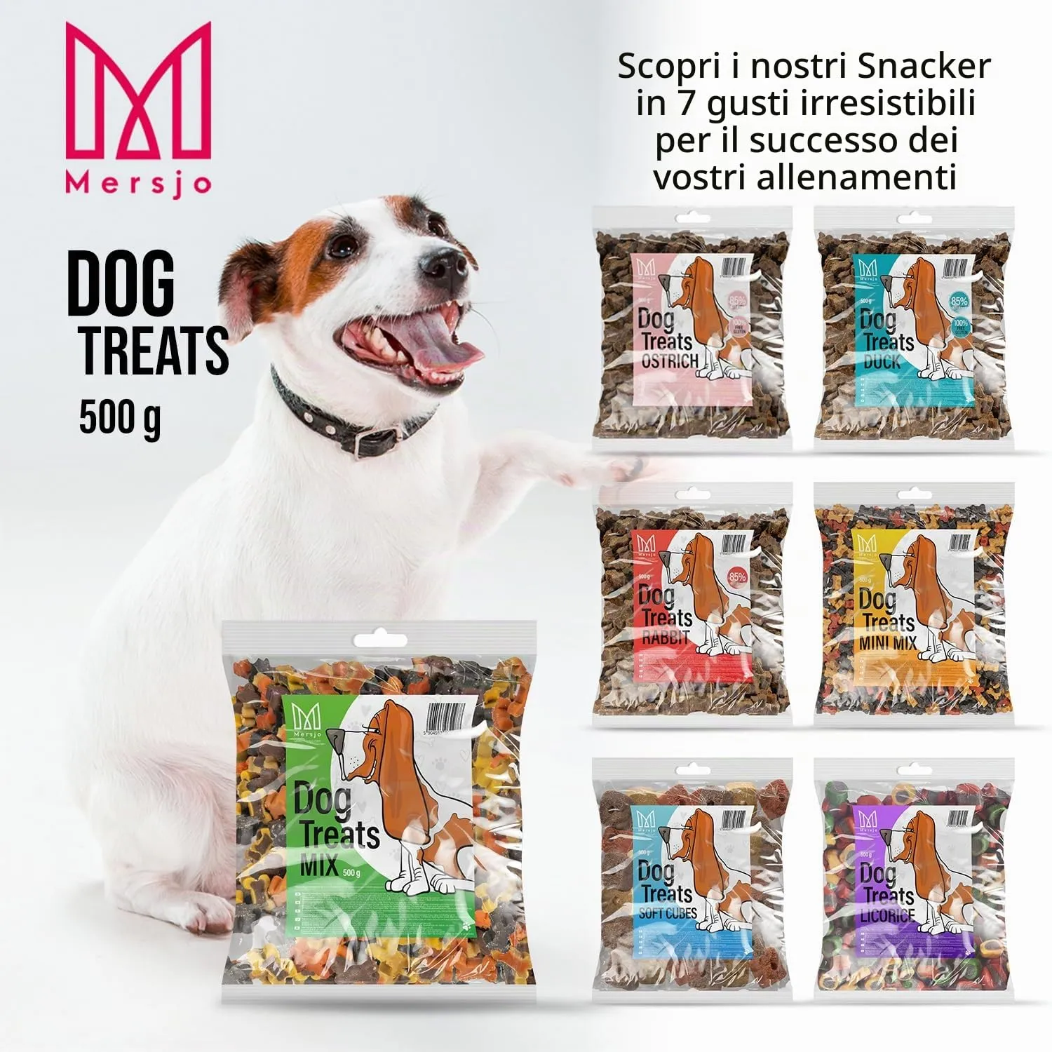 MERSJO Snack da Addestramento per Cani, Carne Essiccata Misto, 500 g - immagine 7