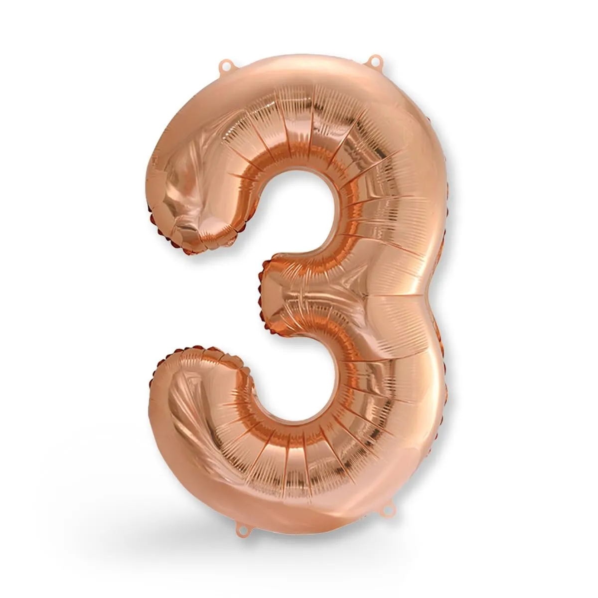 FUNXGO Palloncino in pellicola Numero 3, Oro Rosa, 100 cm - immagine 1