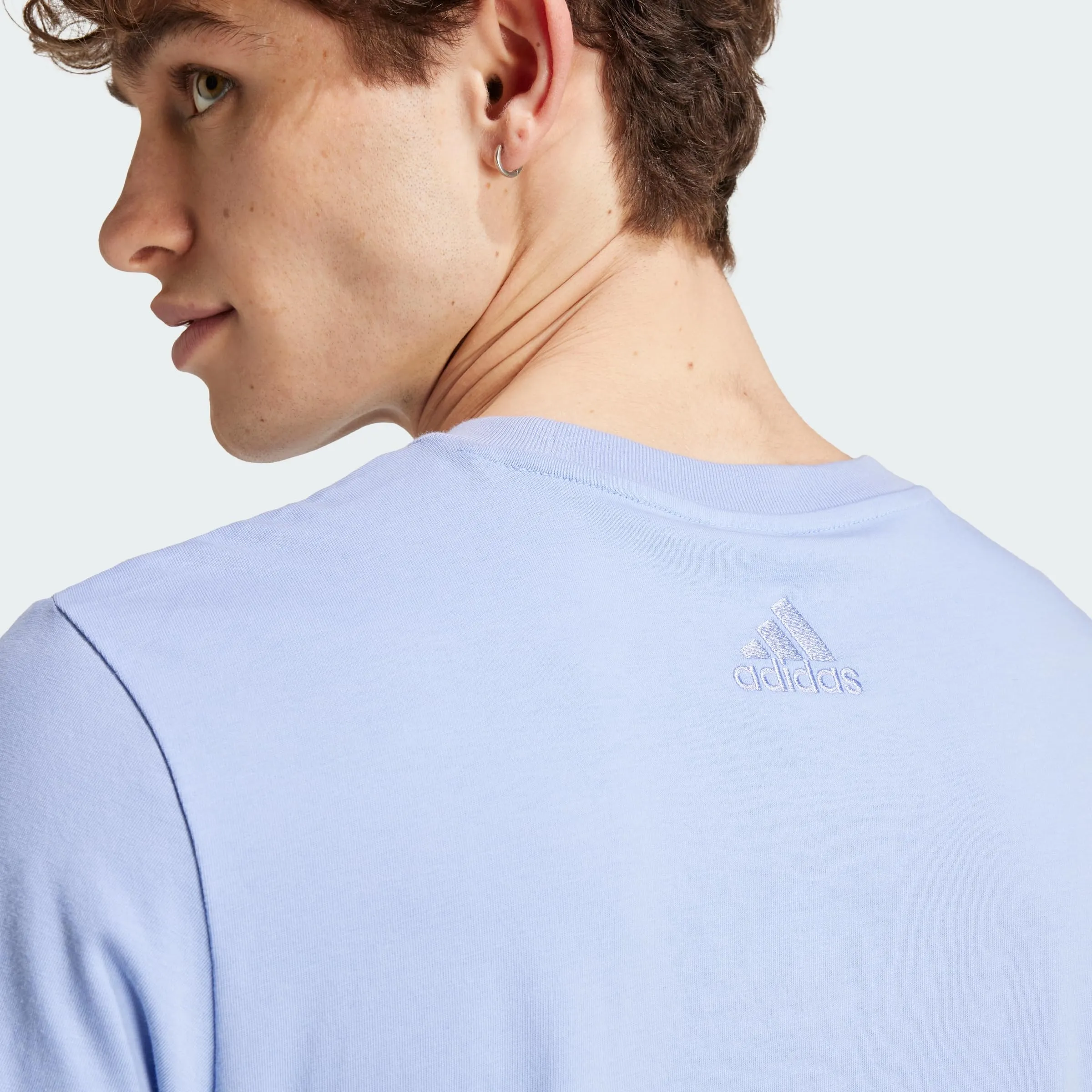 adidas Essentials Single Jersey Big Logo Tee - Blue Spark/Black, S - immagine 4