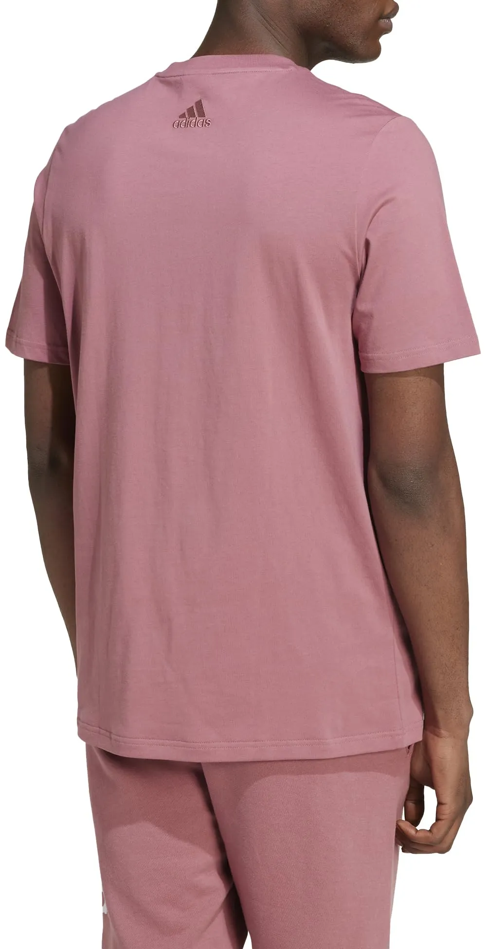 adidas Essentials Single Jersey Big Logo Tee - Preloved Crimson/White, M - immagine 2