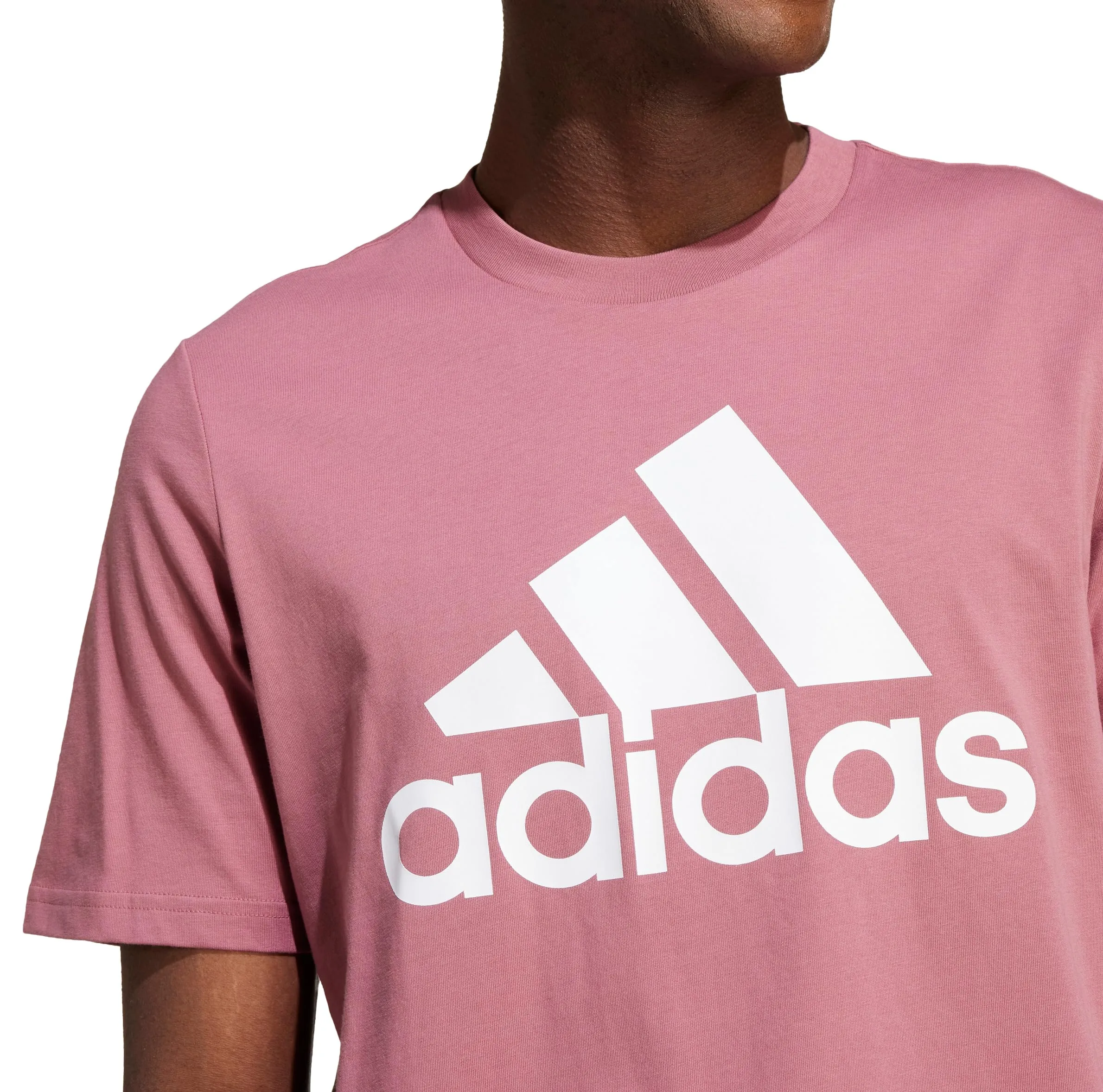 adidas Essentials Single Jersey Big Logo Tee - Preloved Crimson/White, M - immagine 4