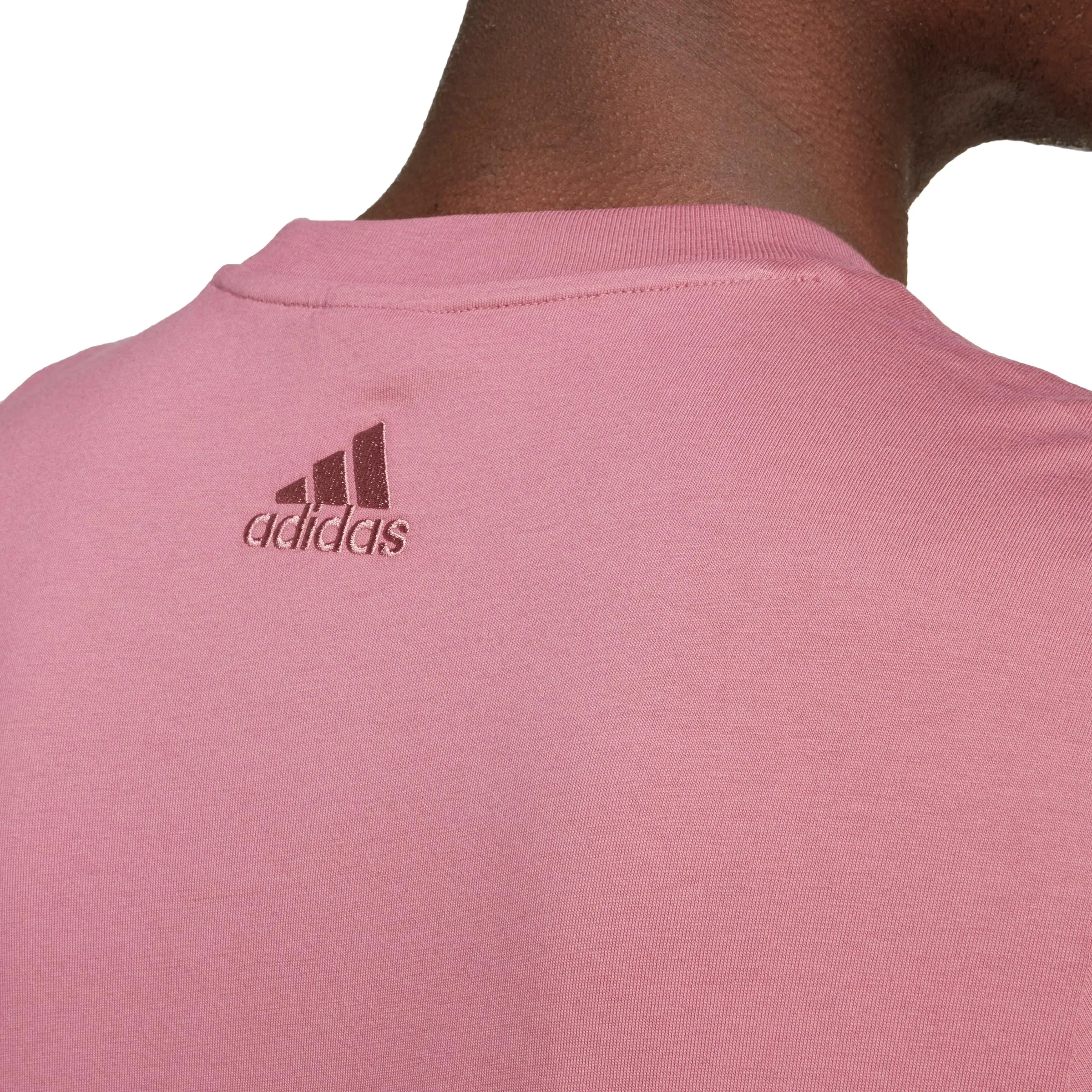 adidas Essentials Single Jersey Big Logo Tee - Preloved Crimson/White, M - immagine 5