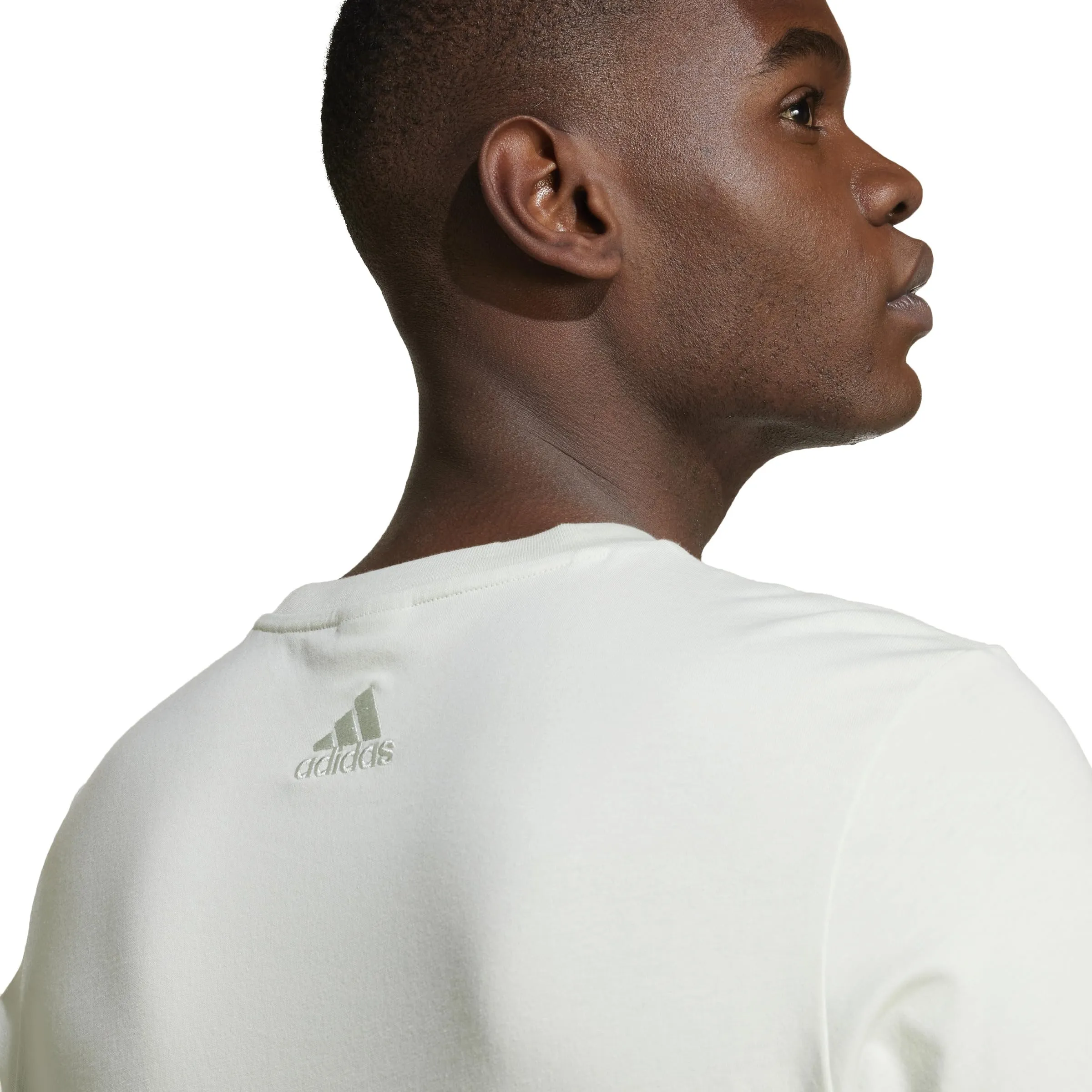 adidas Essentials Single Jersey Big Logo Tee, Linen Green/Collegiate Green, S - immagine 7