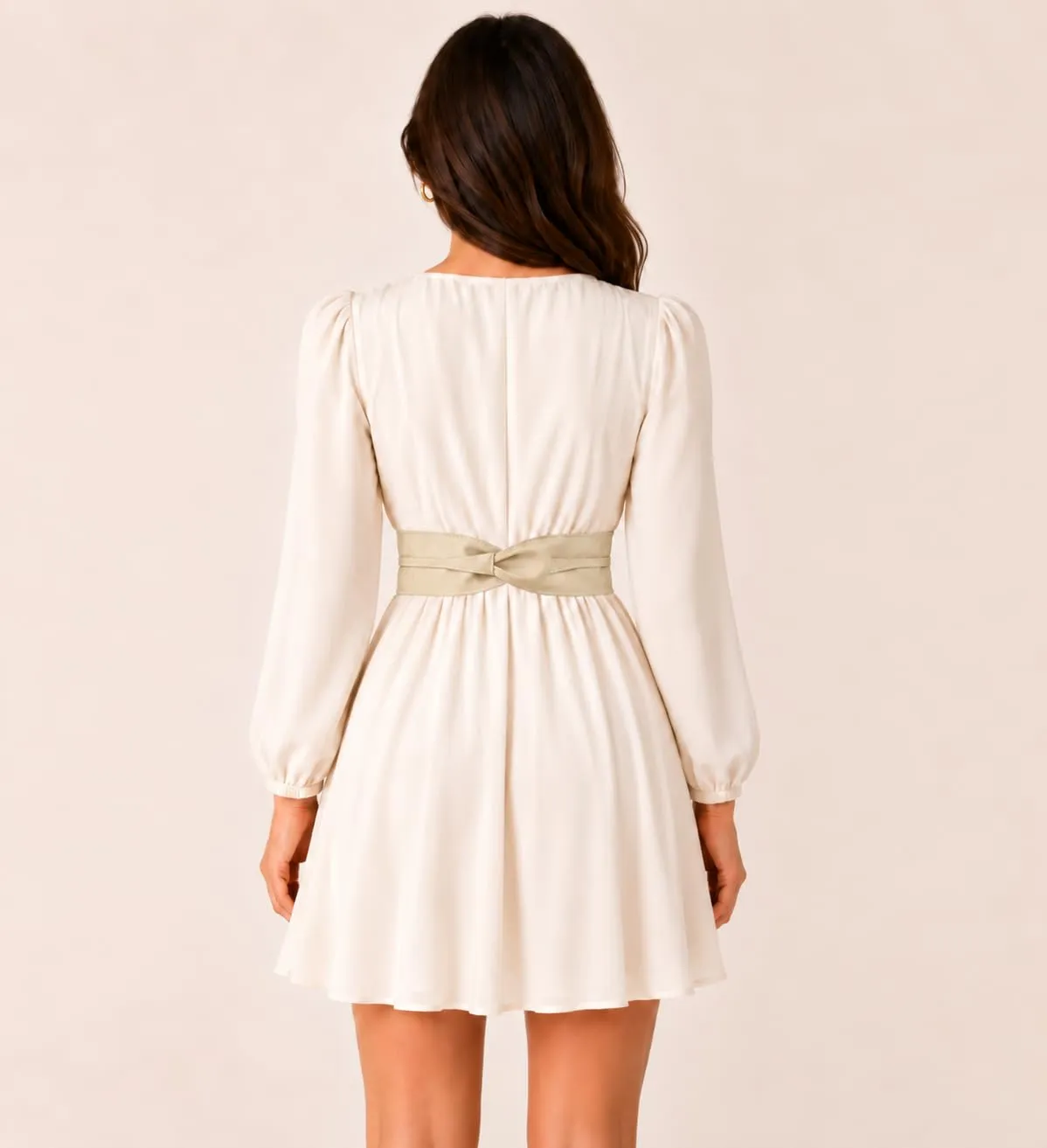 FASHIONGEN Cintura Obi da donna in similpelle, Tan Beige, 3XL - immagine 3