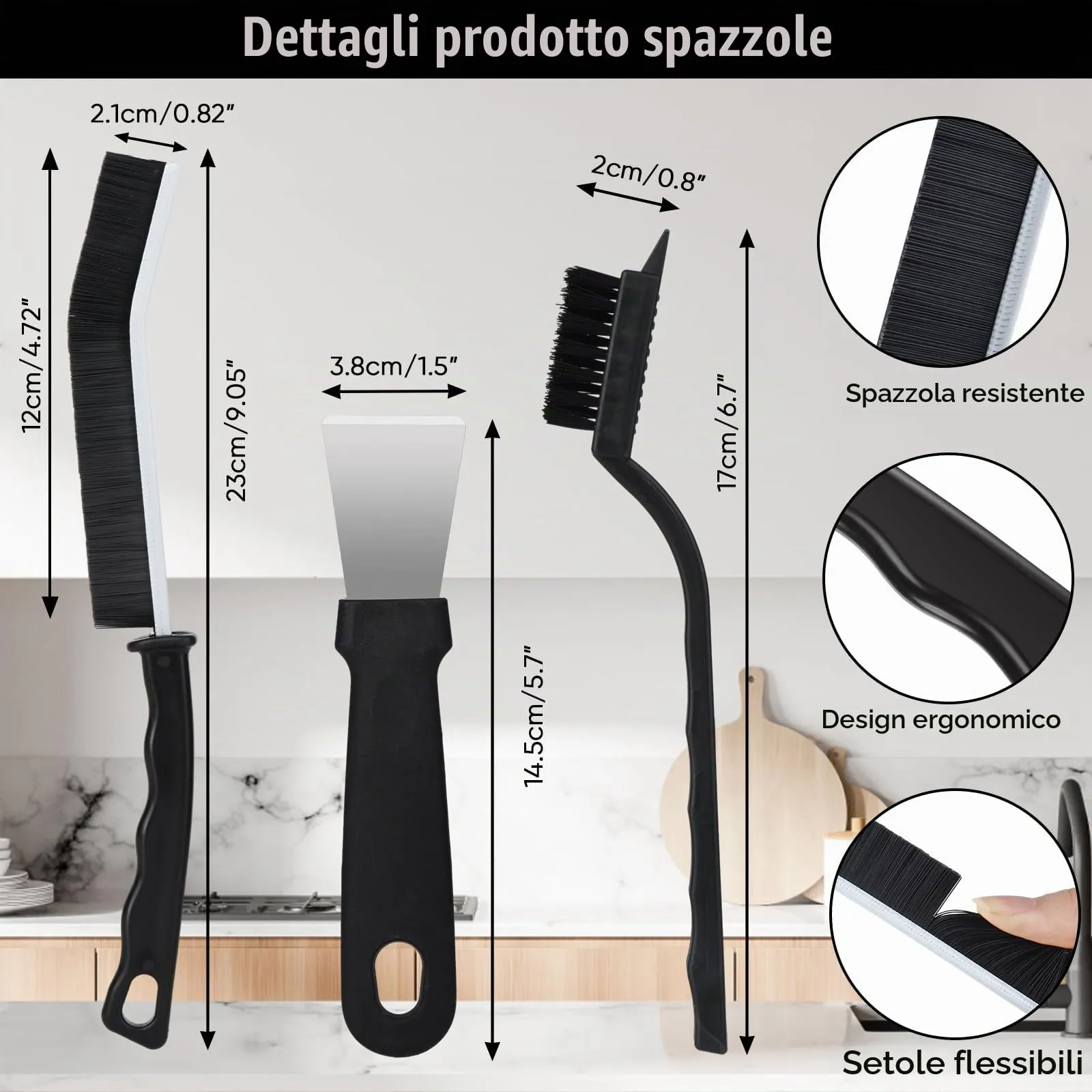 Tedmax Kit Spazzole per la Pulizia delle Fessure, 8 Pezzi - immagine 5