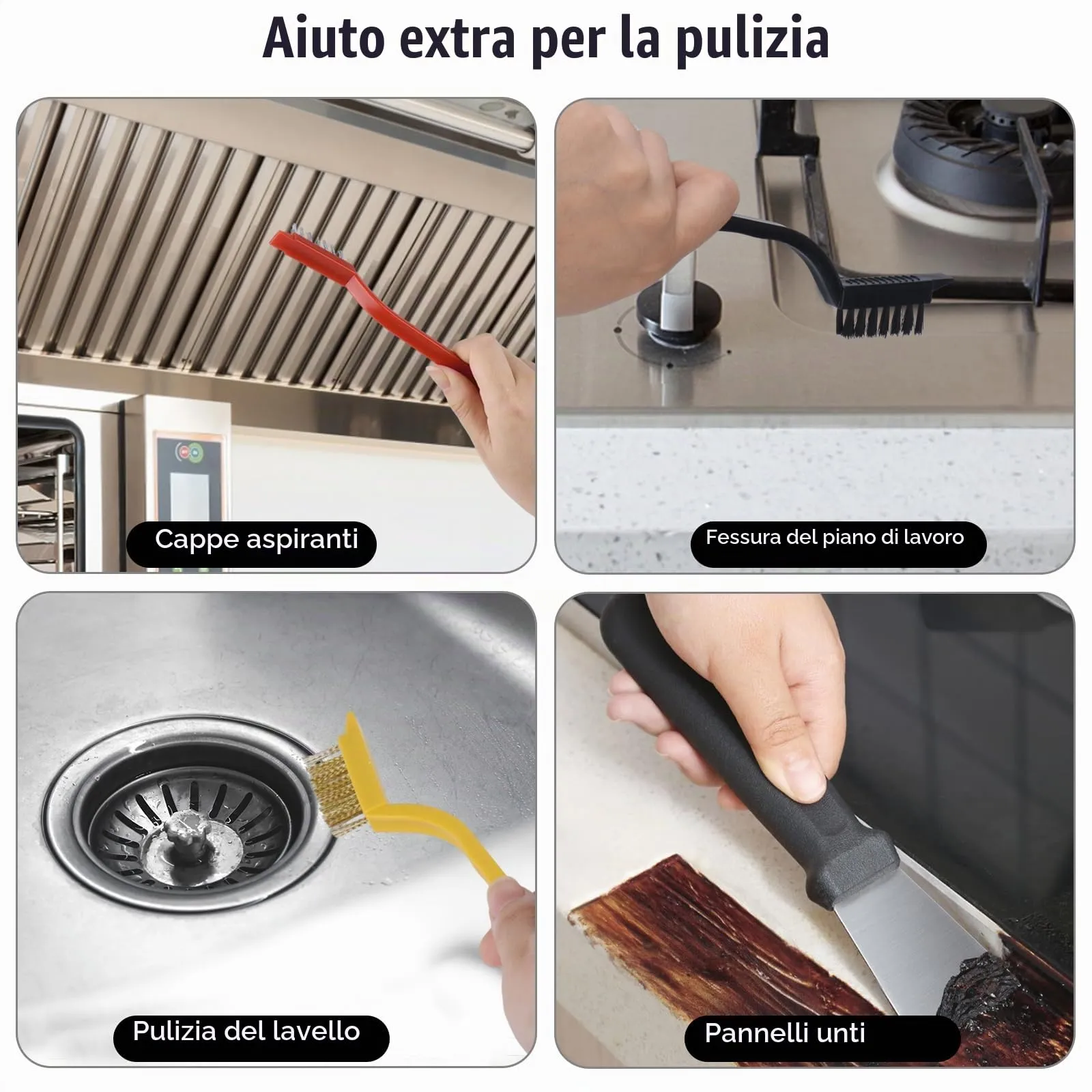 Tedmax Kit Spazzole per la Pulizia delle Fessure, 8 Pezzi - immagine 6