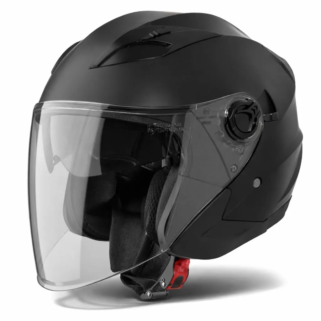 Vinz Calobra Casco Jet Doppia Visiera ECE 22.06 - Nero Opaco - immagine 1