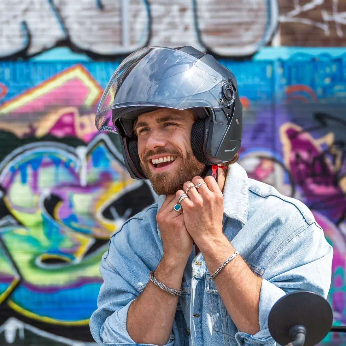 Vinz Calobra Casco Jet Doppia Visiera ECE 22.06 - Nero Opaco - immagine 8