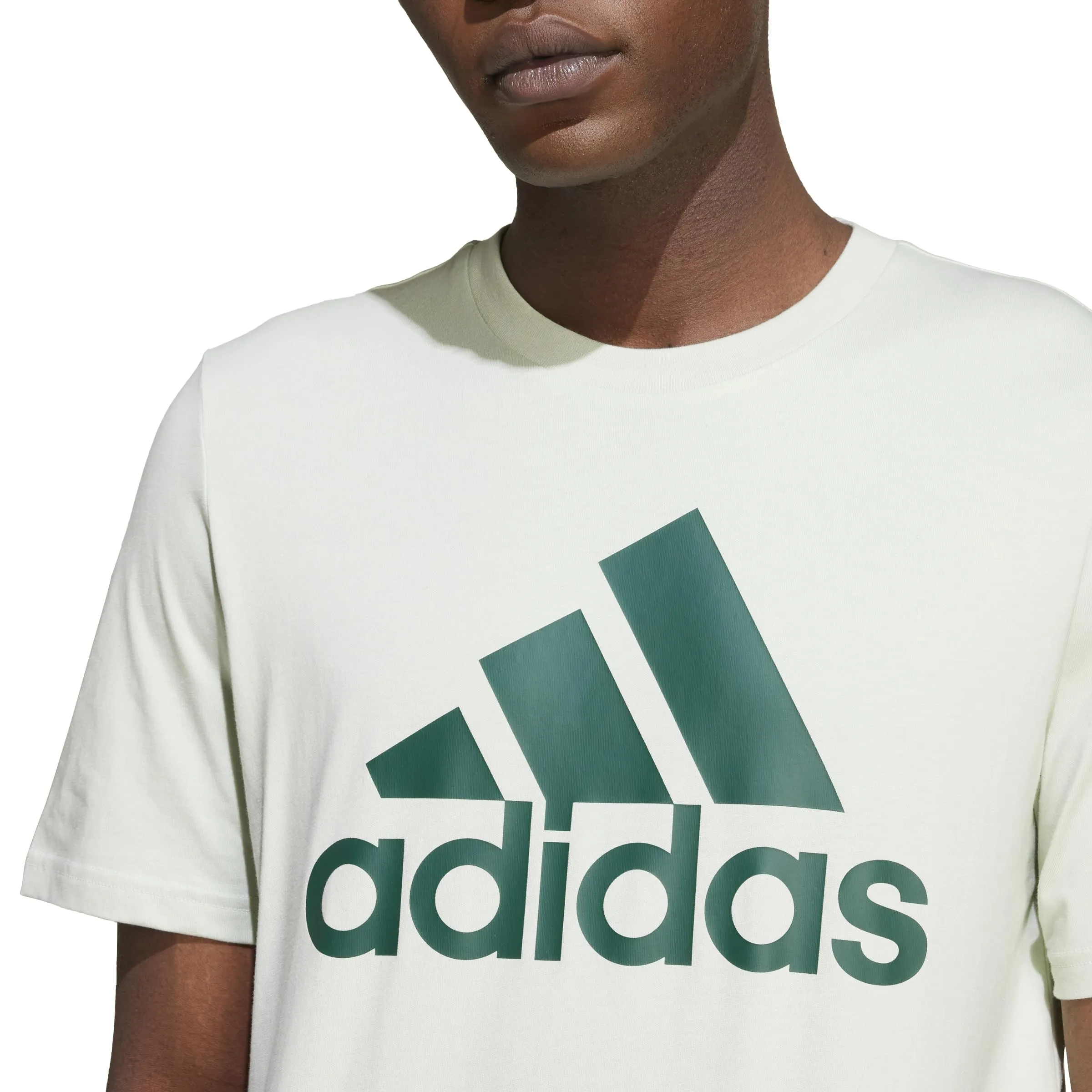 adidas Essentials Single Jersey Big Logo Tee, Linen Green/Collegiate Green, M - immagine 6