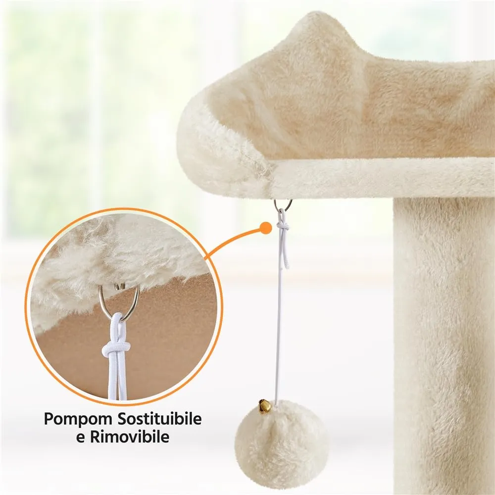 Yaheetech Albero Tiragraffi per Gatti in Sisal e Truciolato 49 x 49 x 158 cm, Beige - immagine 6