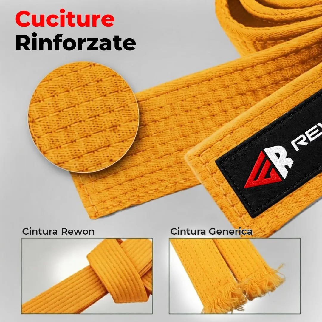 URBANSBEE Cintura Arti Marziali in Cotone per Karate Judo Taekwondo Bambini e Adulti - immagine 3