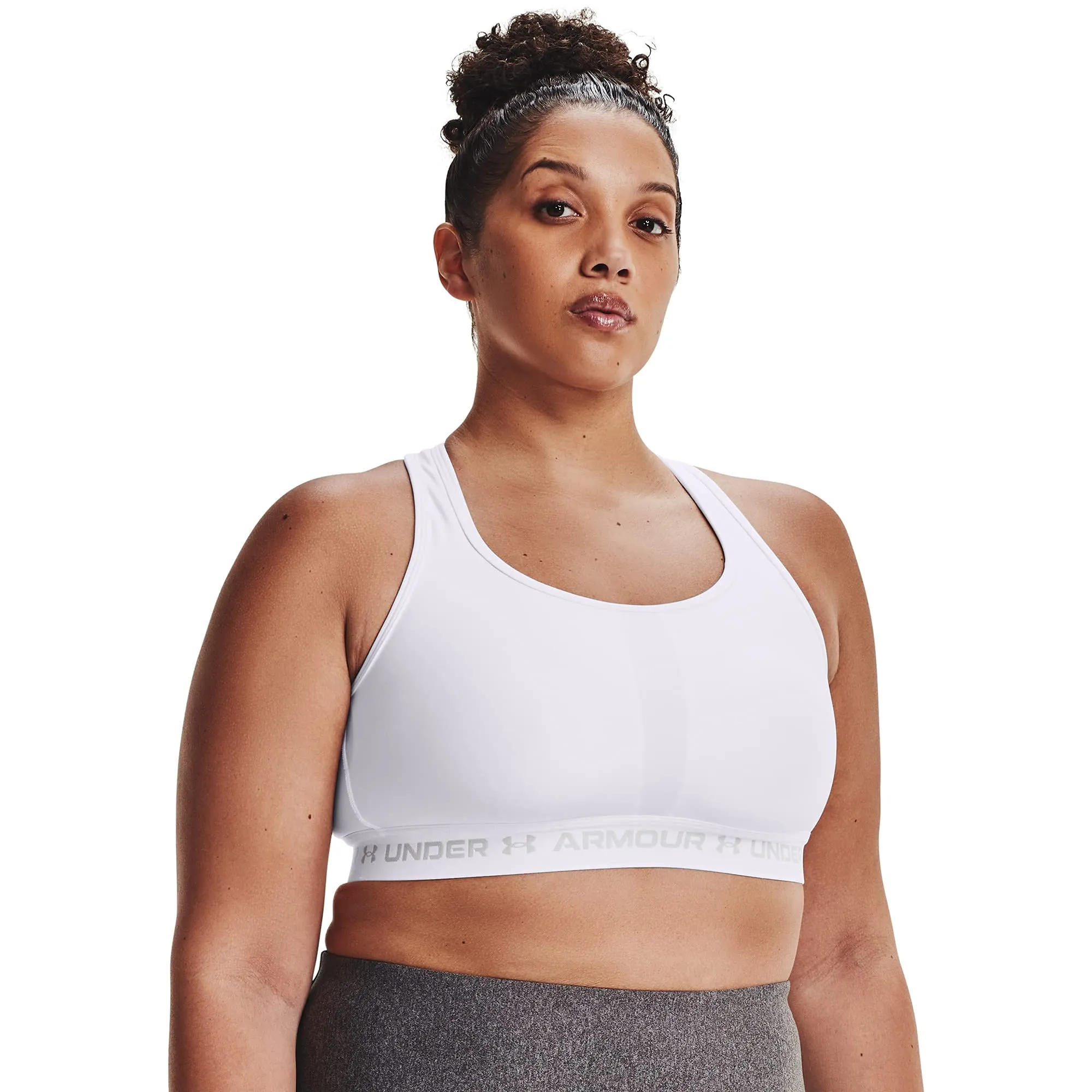 Under Armour Reggiseno Sportivo Crossback da Donna, Bianco, XL - immagine 1