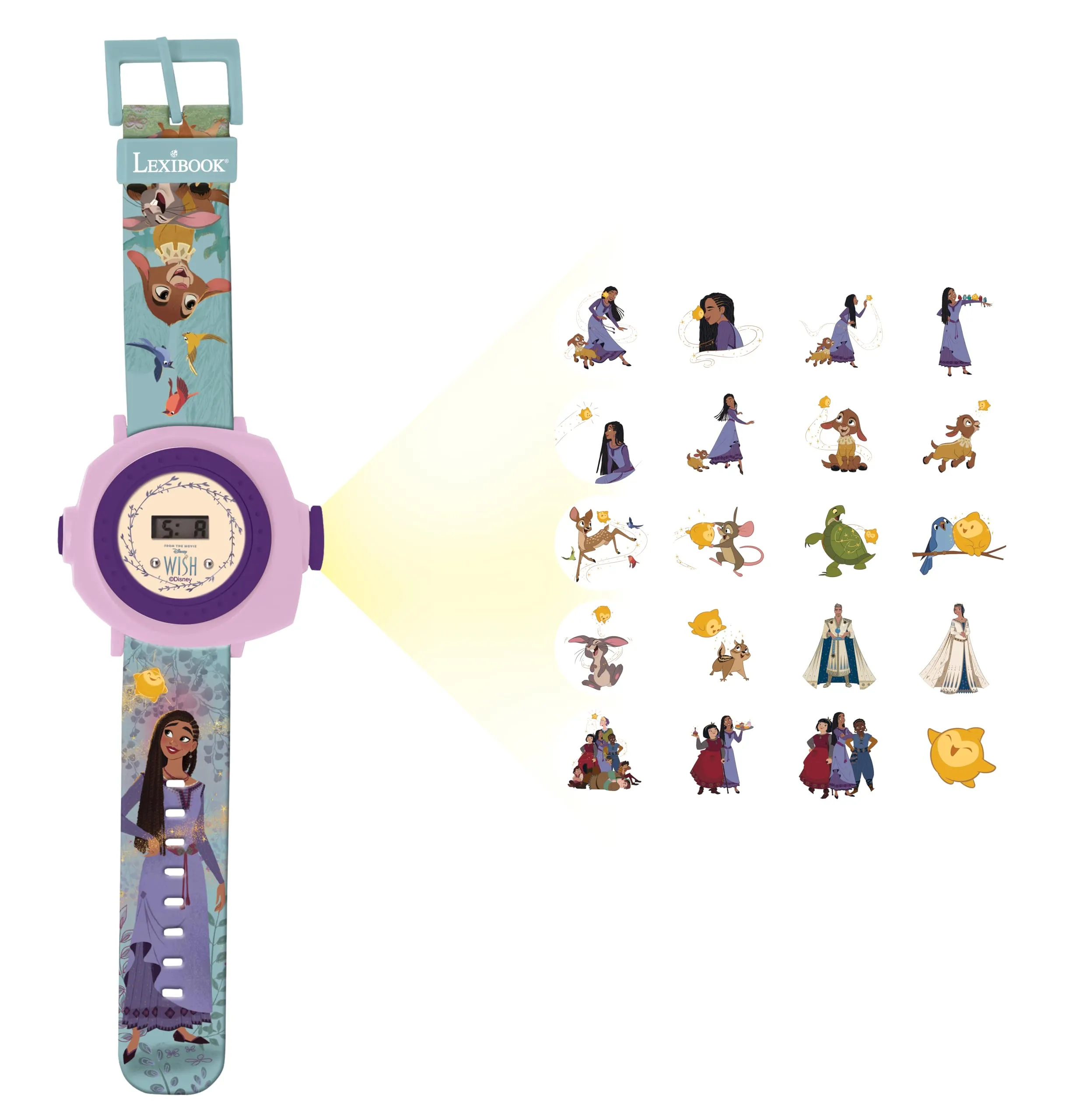 Lexibook Disney Wish Orologio Digitale a Proiezione DMW050WI - immagine 1