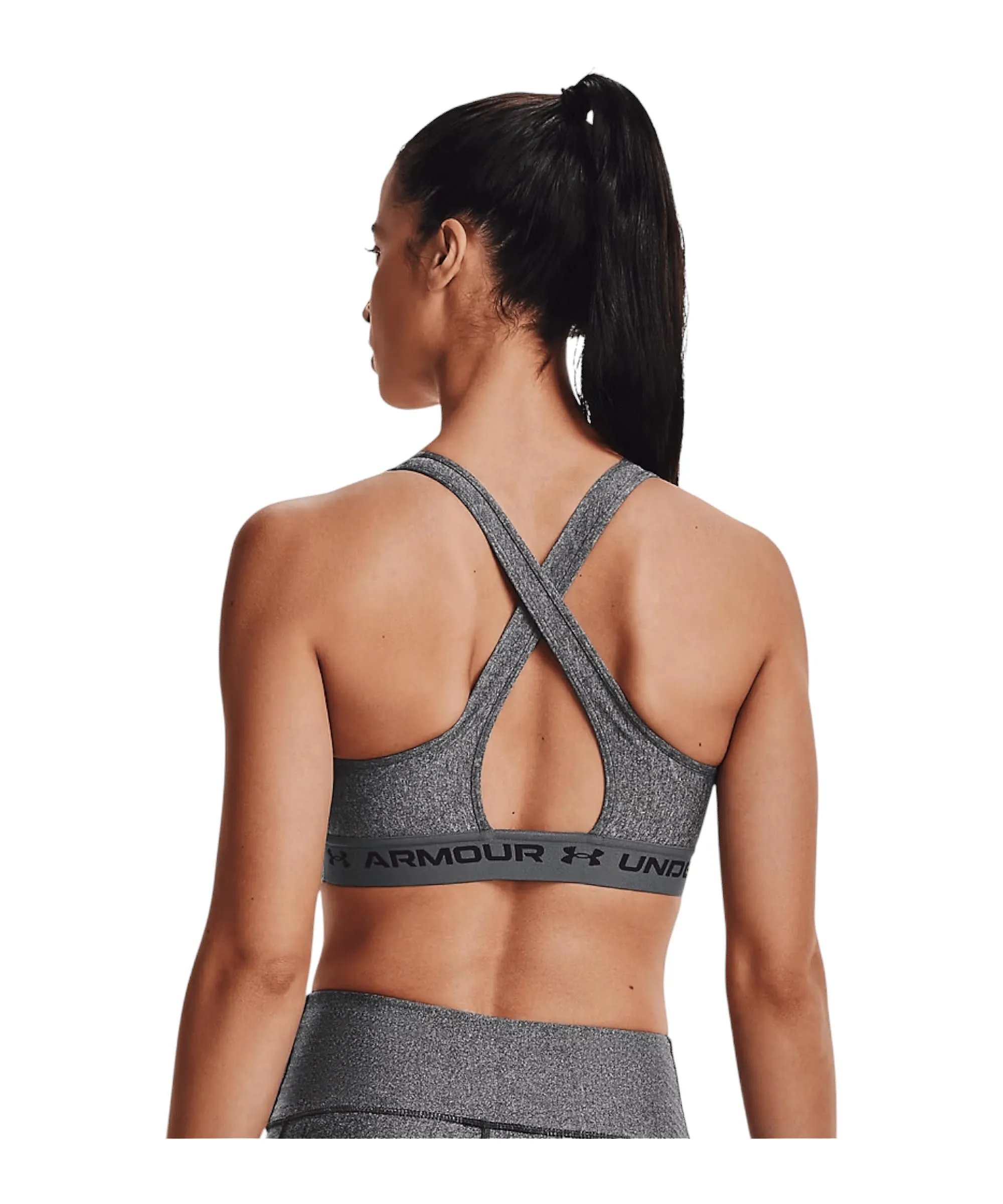 Under Armour Crossback Mid HTH Reggiseno Sportivo da Donna, Grigio, XXL - immagine 4