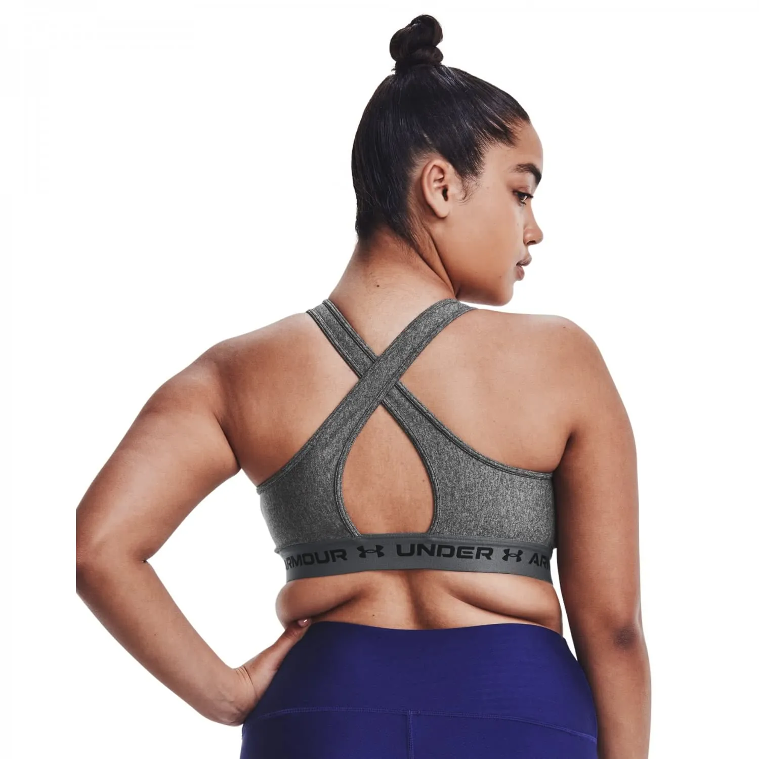 Under Armour Women's Mid Crossback Heather Sports Bra - M - immagine 3