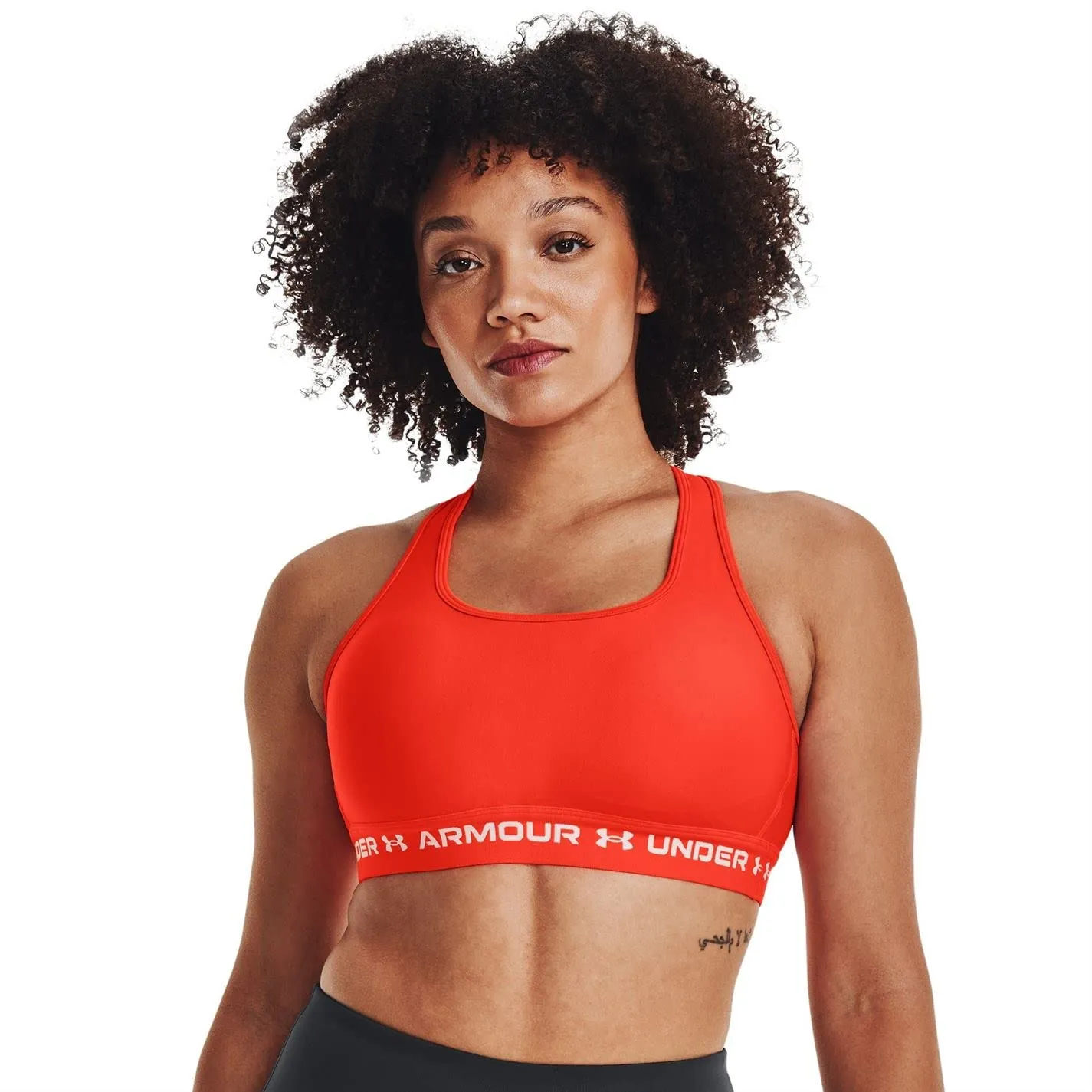 Under Armour Women's Crossback Mid Bra, Phoenix Fire/White, X-Small - immagine 2
