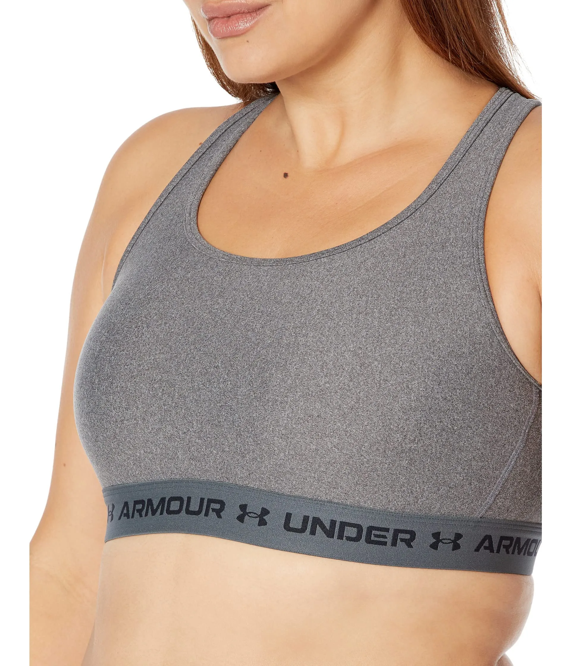 Under Armour Reggiseno Sportivo Crossback Mid-Impact da Donna, Carbone Chiaro Erica/Nero, 1X - immagine 4