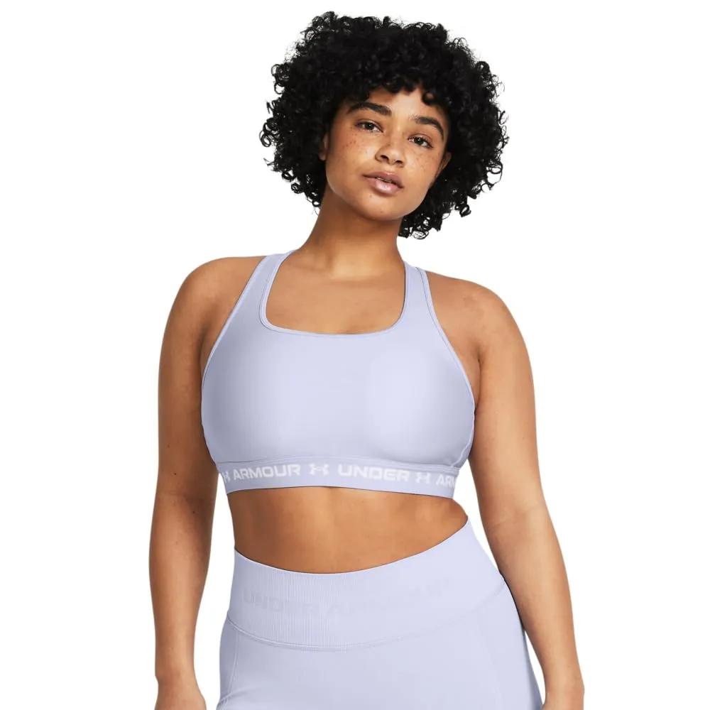 Under Armour Women's Crossback Mid Impact Sports Bra, Celeste/White, XXL - immagine 4