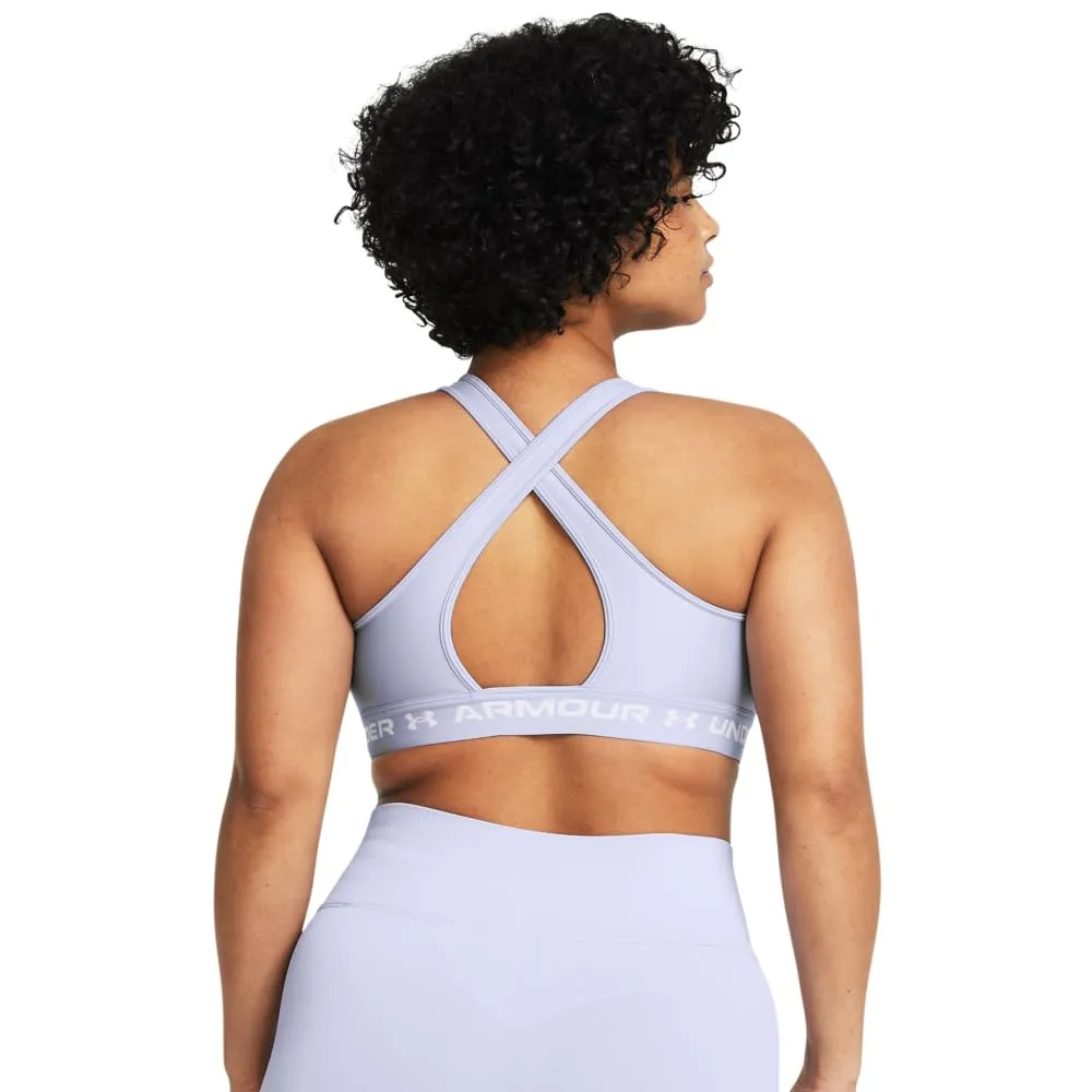 Under Armour Women's Crossback Mid Impact Sports Bra, Celeste/White, XXL - immagine 5