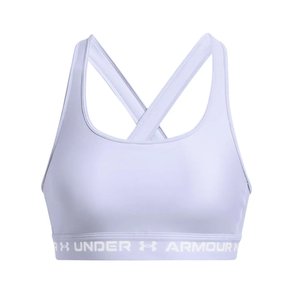 Under Armour Women's Crossback Mid Impact Sports Bra, Celeste/White, XXL - immagine 7