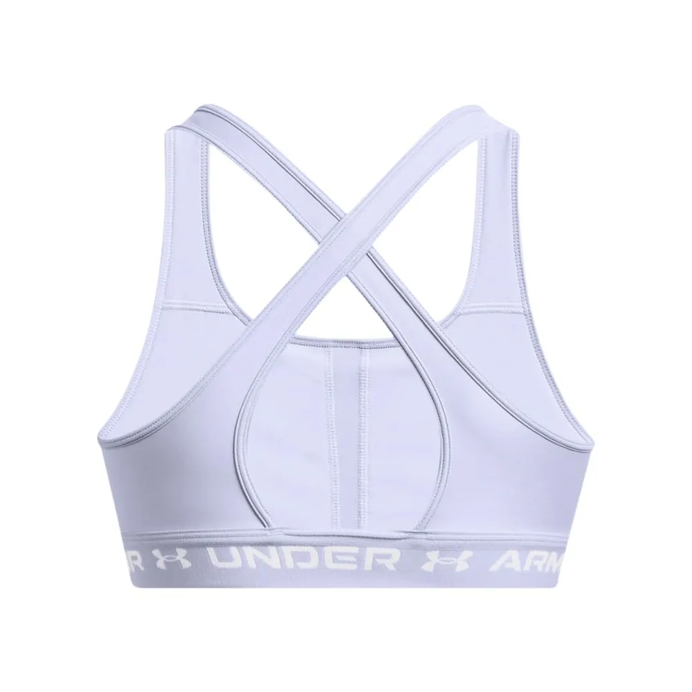 Under Armour Women's Crossback Mid Impact Sports Bra, Celeste/White, XXL - immagine 8
