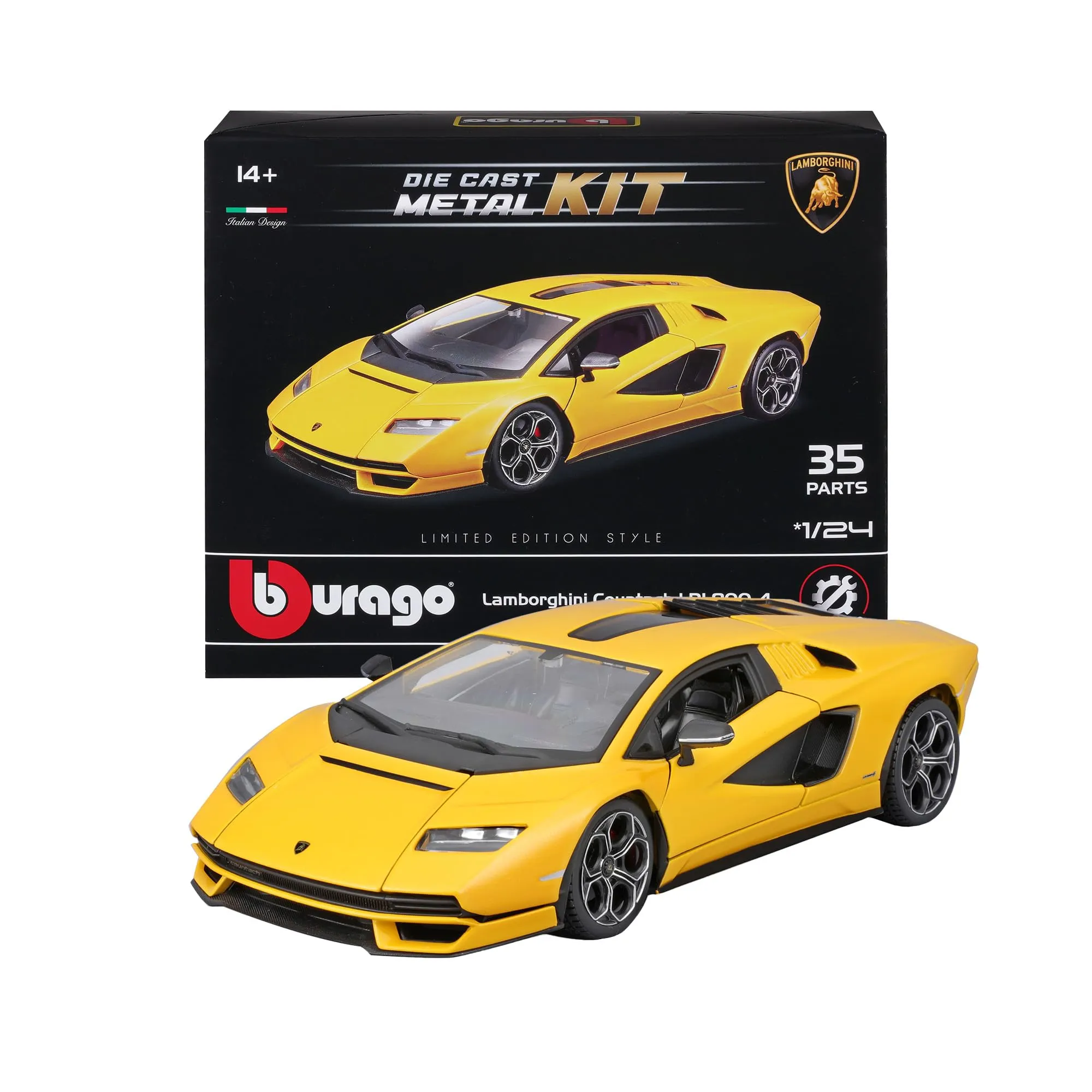 Bburago Lamborghini Countach Model Kit 1:24 - Yellow - immagine 1