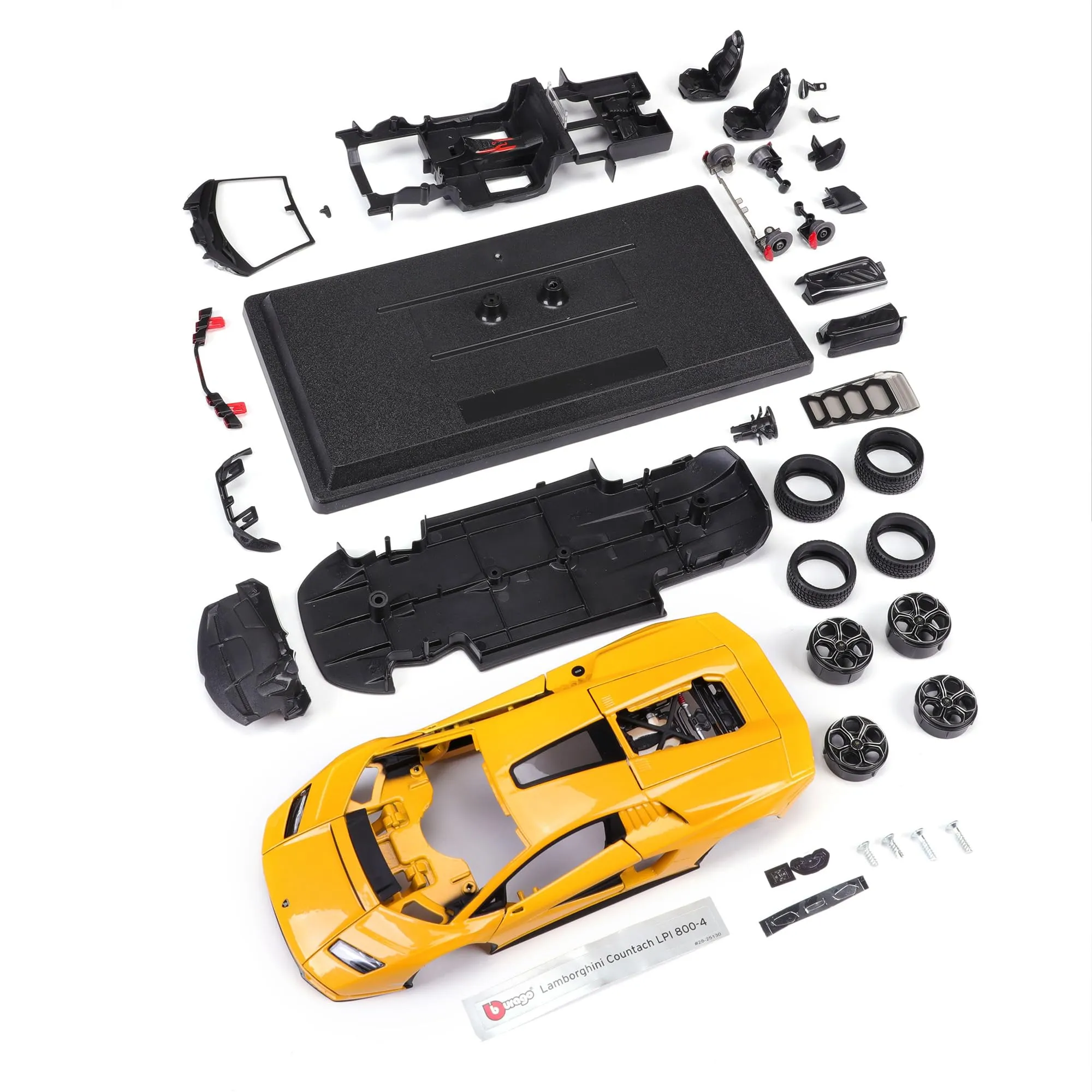 Bburago Lamborghini Countach Model Kit 1:24 - Yellow - immagine 2