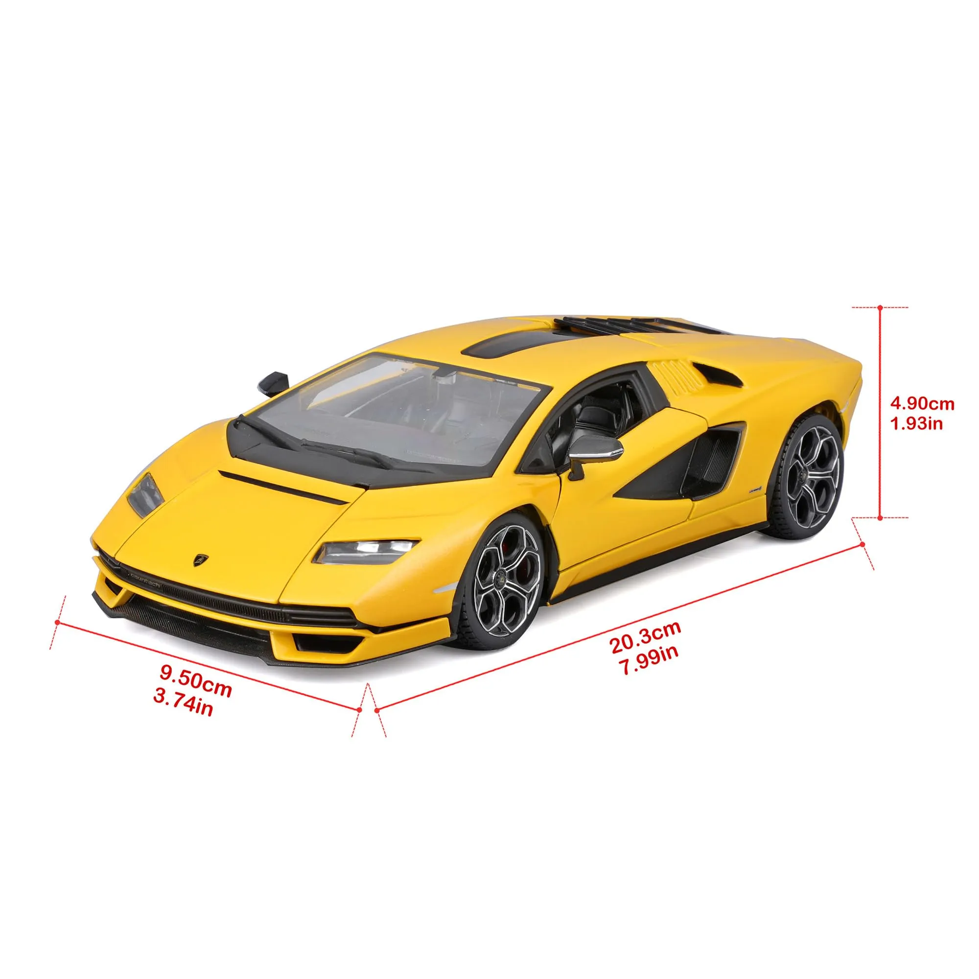Bburago Lamborghini Countach Model Kit 1:24 - Yellow - immagine 3