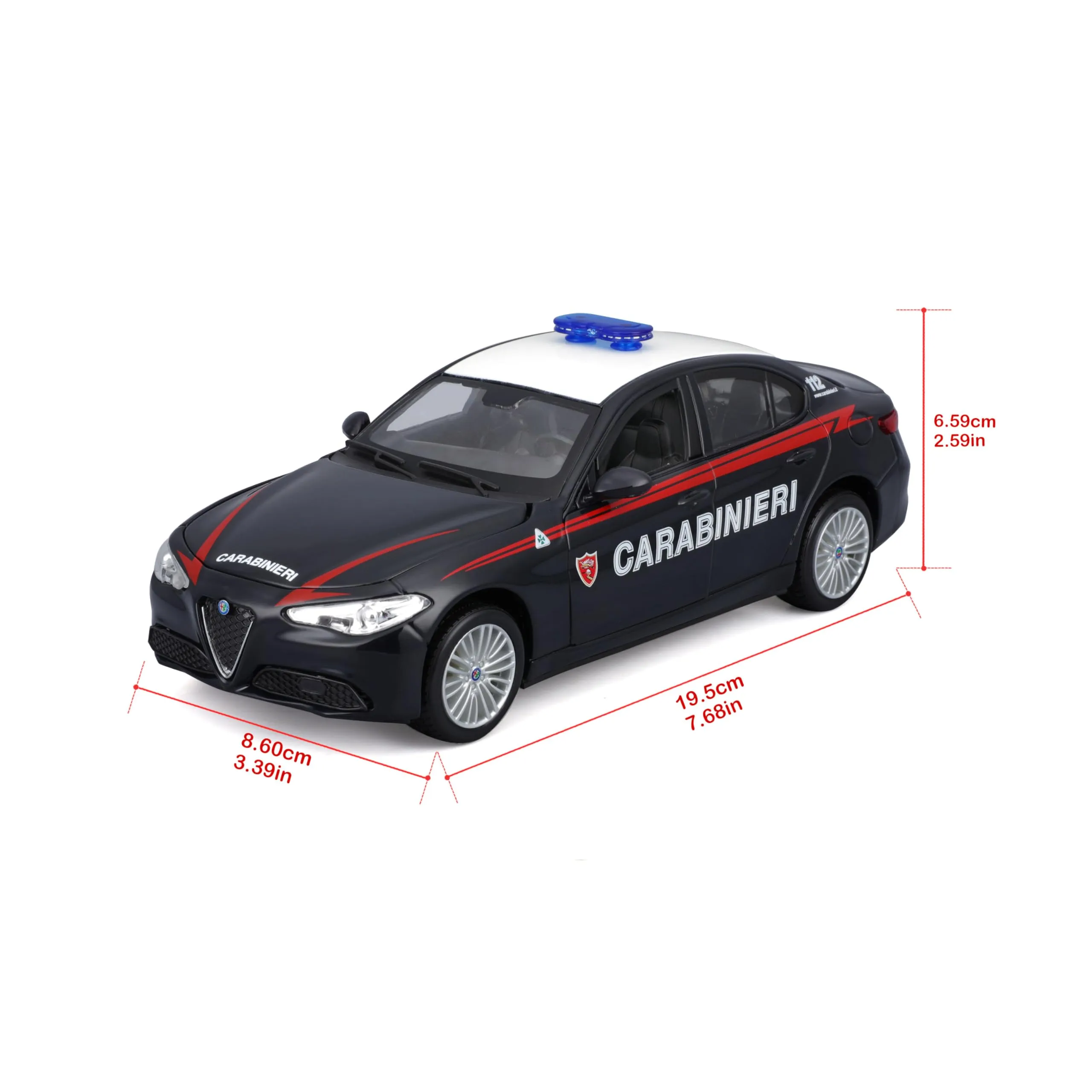Bburago Alfa Romeo Giulia Carabinieri 1:24 Model Kit 18-25128 - immagine 3
