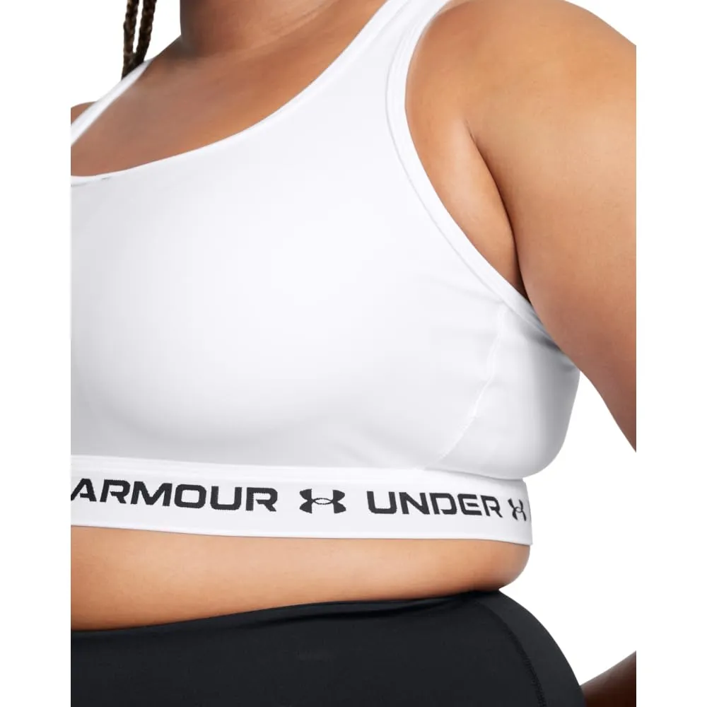 Under Armour Reggiseno Sportivo Supporto Medio, Bianco/Bianco/Nero, M - immagine 3