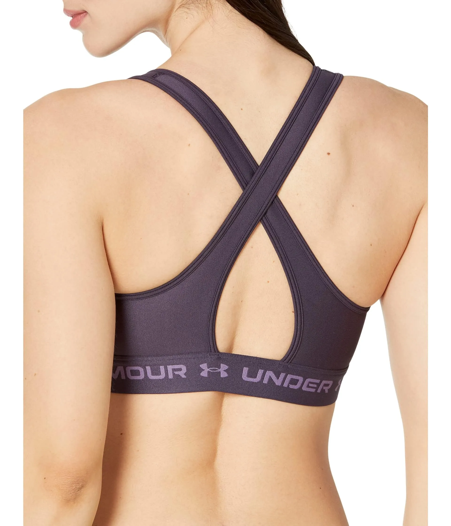 Under Armour Armour Mid Crossback Sports Bra, Tux Purple, 1361034-541, XS - immagine 2