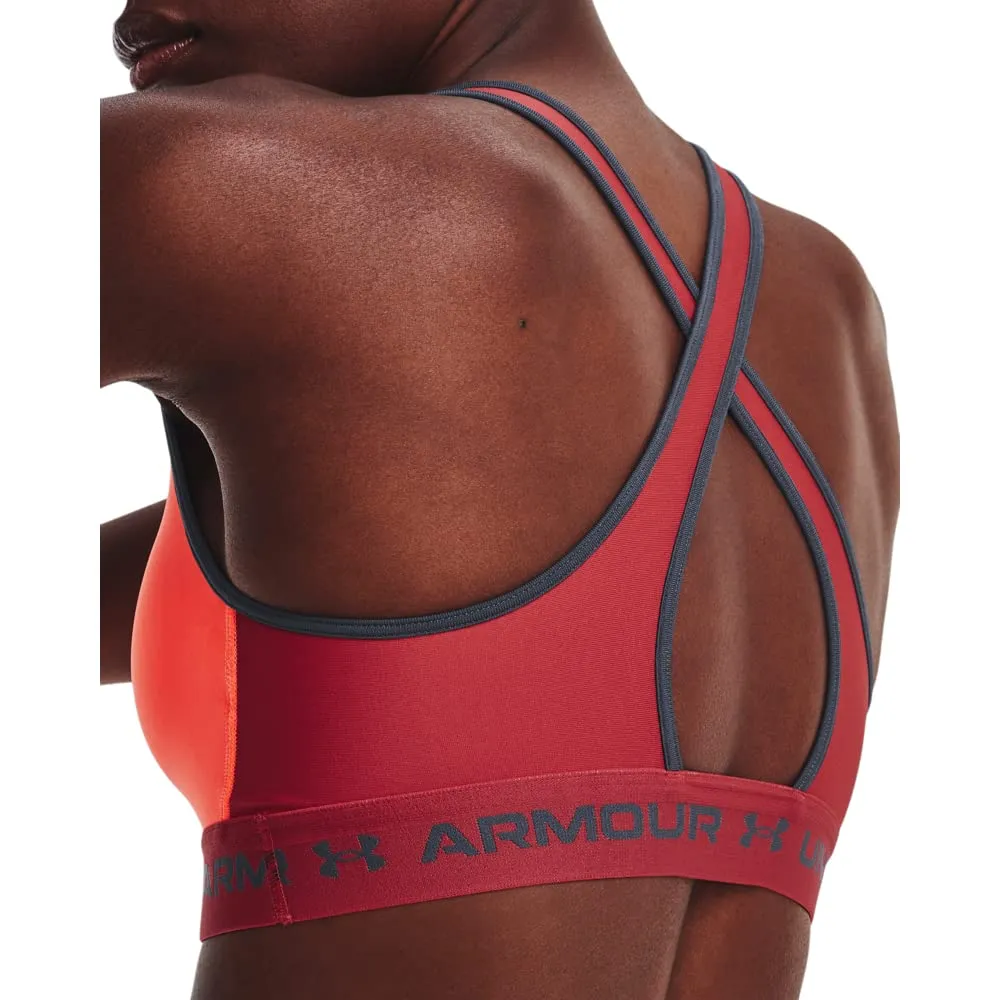 Under Armour Crossback Mid Impact Sports Bra Donna 1361034-877-XS Orange - immagine 6