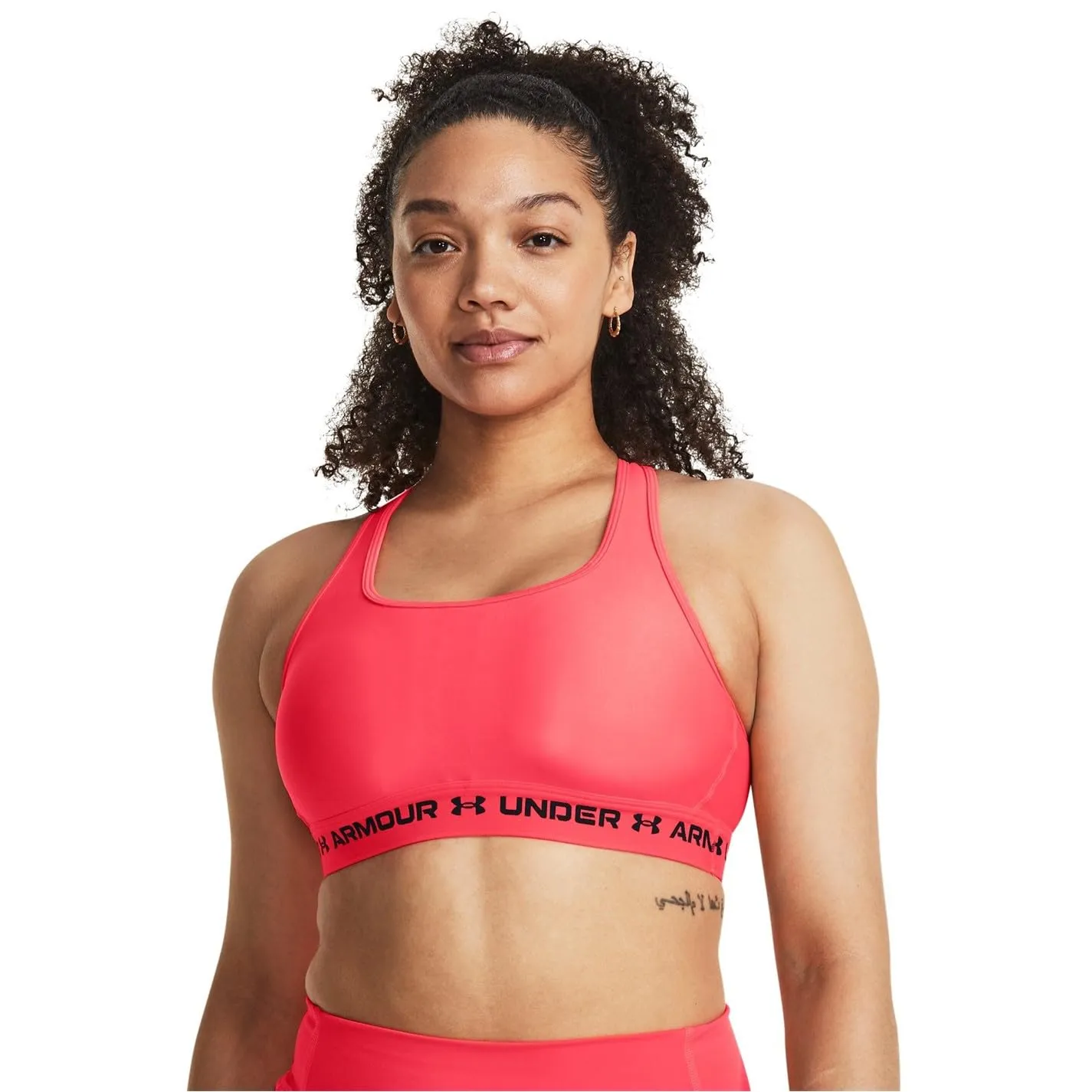 Under Armour Reggiseno Sportivo Crossback Mid Donna, Beta/Nero, L - immagine 2