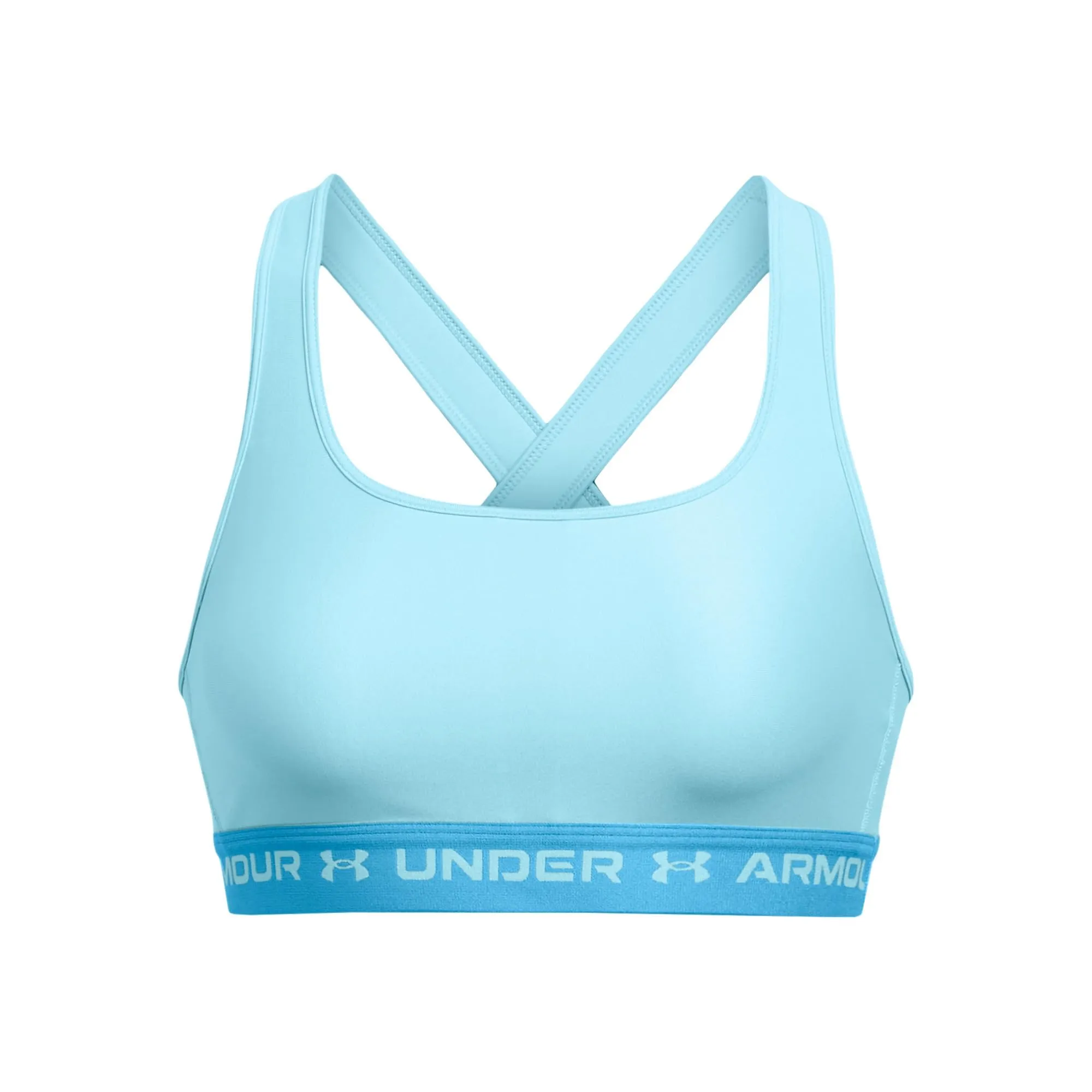 Under Armour Reggiseno Sportivo Donna Crossback Mid Impact, Celeste/Capri/Celeste, XS - immagine 2